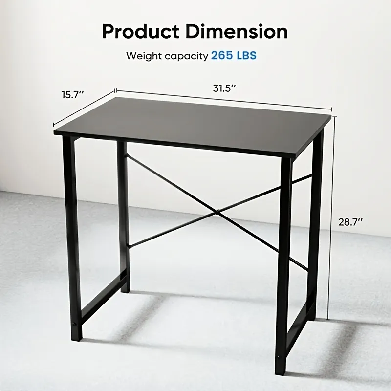 31IN Computer Desk for Home Office, Modern Study Work Table Simple Style for Bedroom, Writing Desks with X-Shaped Reinforcement photo 4
