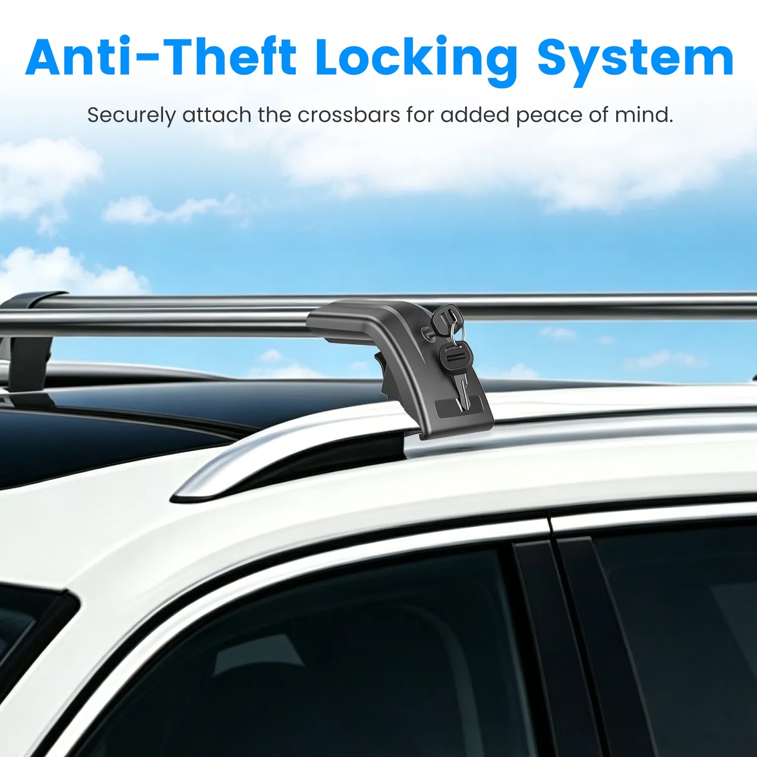 Roof Rack Cross Bars Fit for Volkswagen Tiguan 2018-2026 & Taos 2022-2026 with Factory Raised Side Rails Lockable Aluminum Roof Cargo Carrier Bars 330lbs Max Load for Luggage Kayaks Bikes photo 3