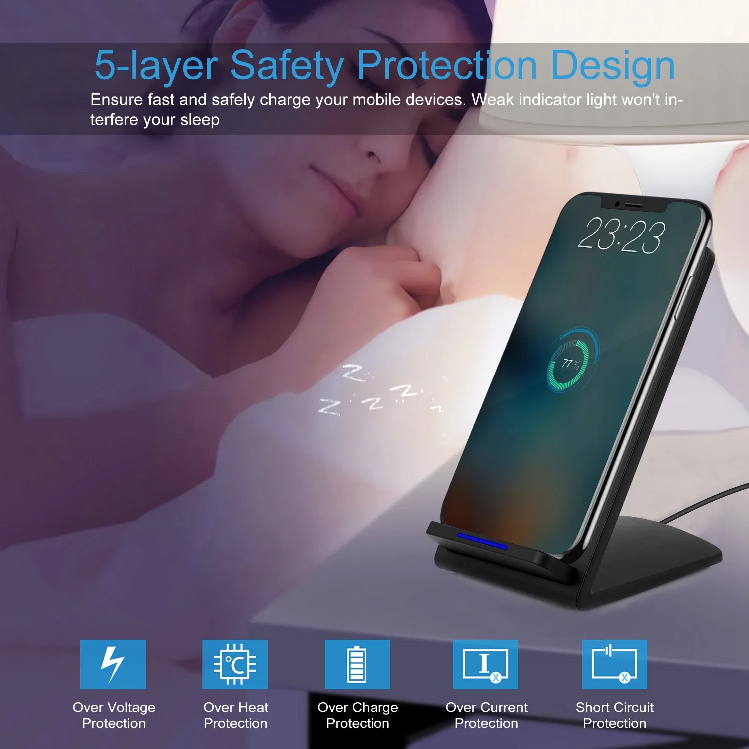 Qi Wireless Charger 10W Fast Charging Pad Stand Dual Coils Compatible with 7.5W 5W for iPhone XS/XS Max/XS/X Galaxy S10 /S9+ /S8 Google Nexus 6 photo 6