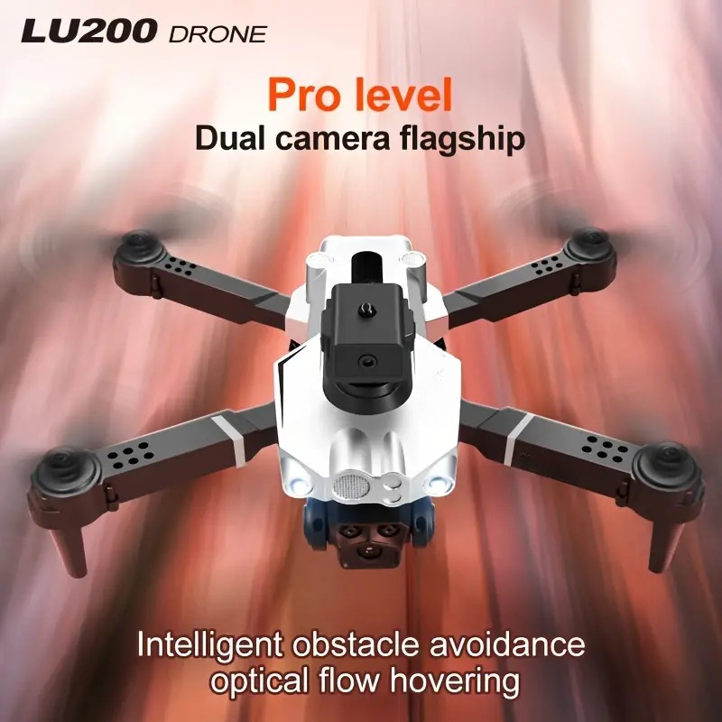 Silver dual-camera drone, equipped with optical flow hovering and intelligent obstacle avoidance functions, supports one-click operation. It offers stable and safe high-definition aerial photography photo 8