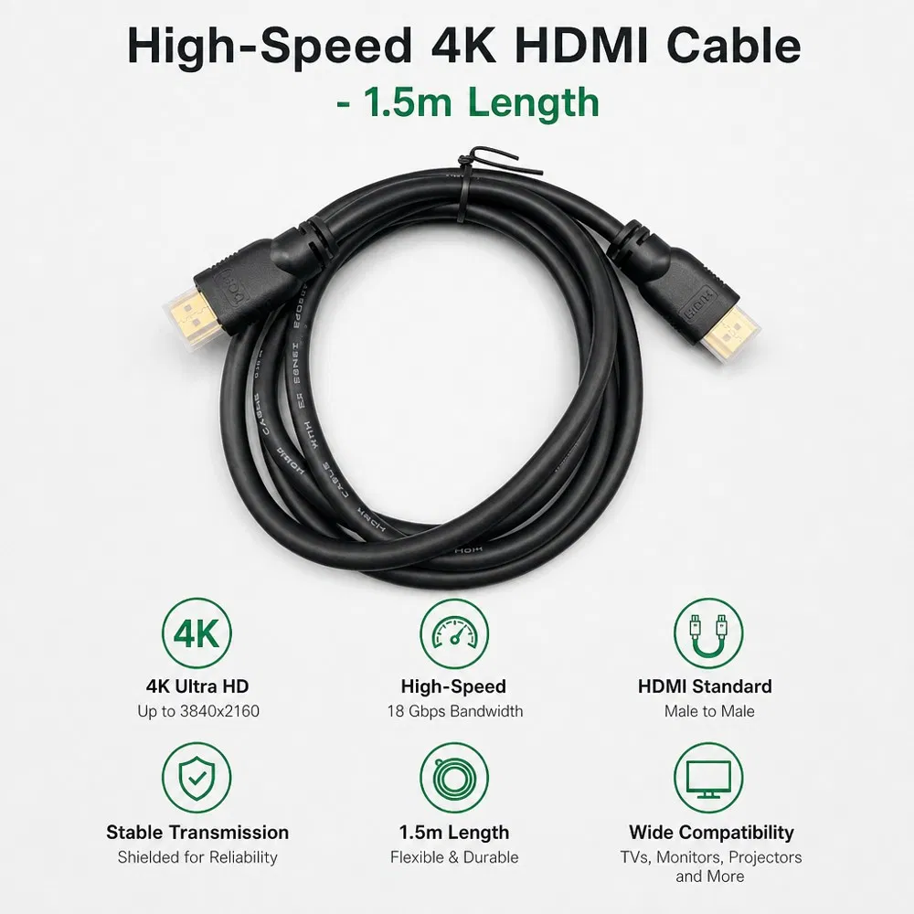 4K HDMI cable (1.5 meters), high-speed 48Gbps, supports 8K@60Hz/4K@120Hz, HDR, Ethernet, audio return (ARC), gold-plated connector, nylon braided cable, suitable for PS5, Xbox, computers, and tvs photo 6