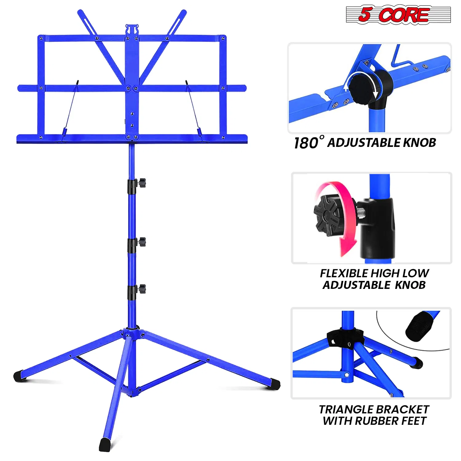 5Core Music Stand For Sheet Music Portable Tripod Adjustable Folding Note Holder photo 4