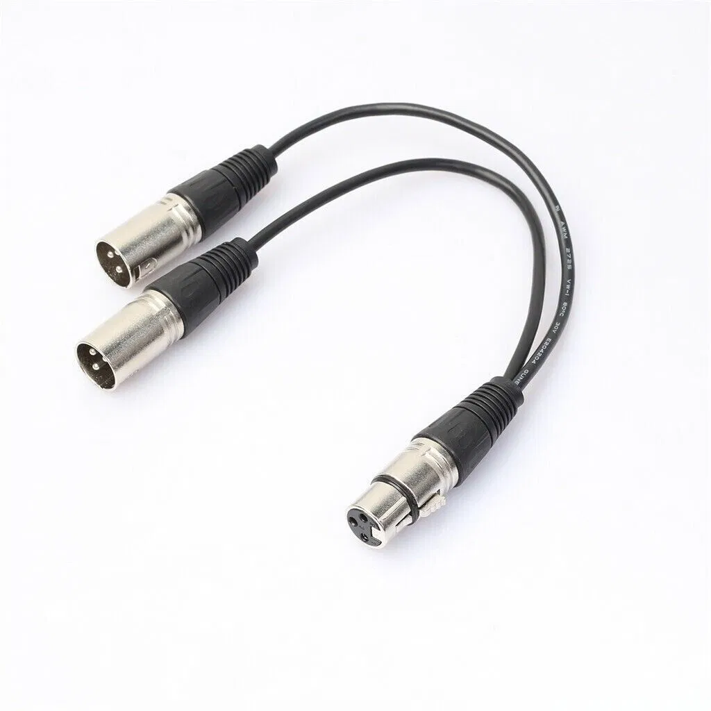 3Pin XLR Female Jack To Dual 2 Male Plug Y Splitter Cable Adapter Microphone USA photo 4