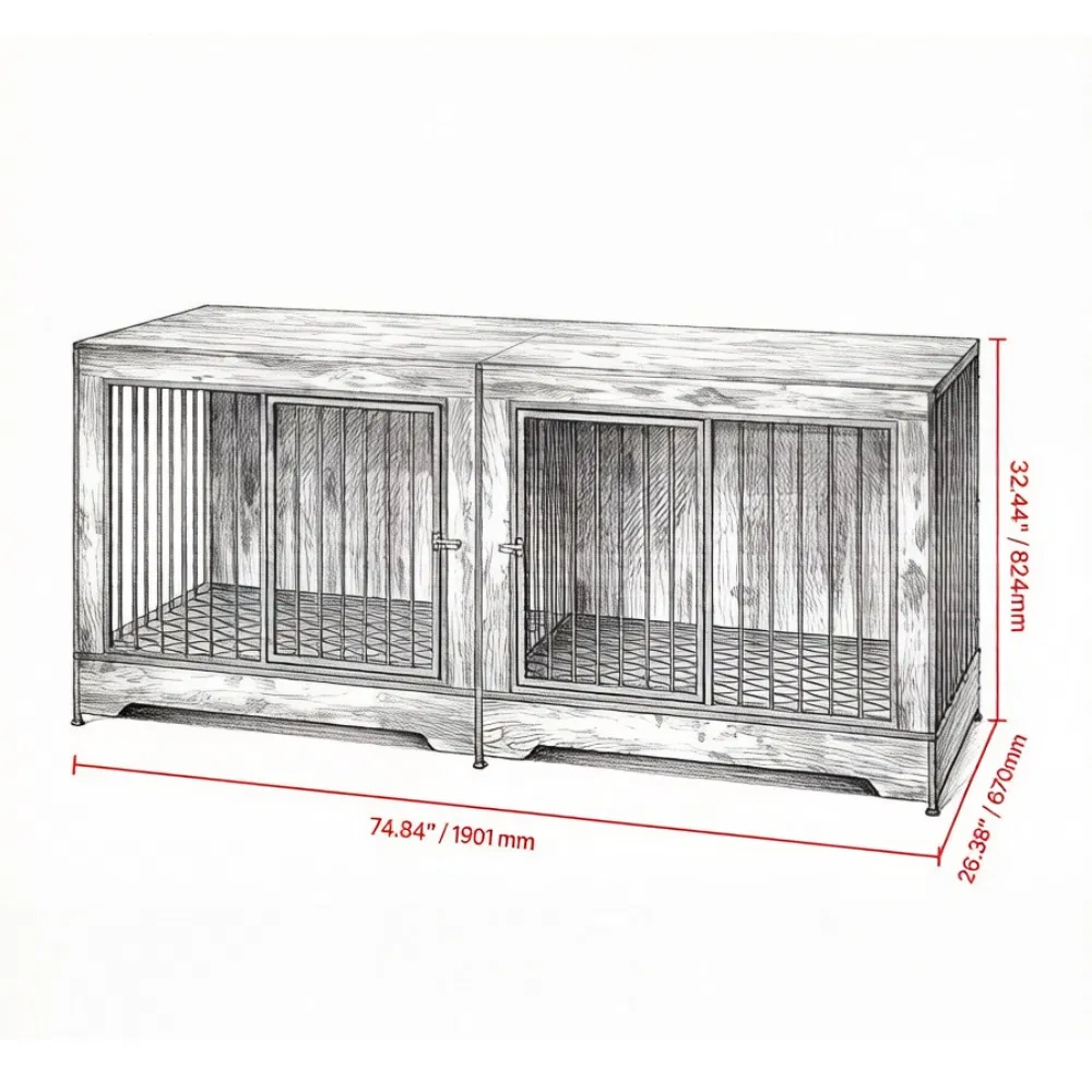Dog Crate Furniture with Adjustable Divider photo 4