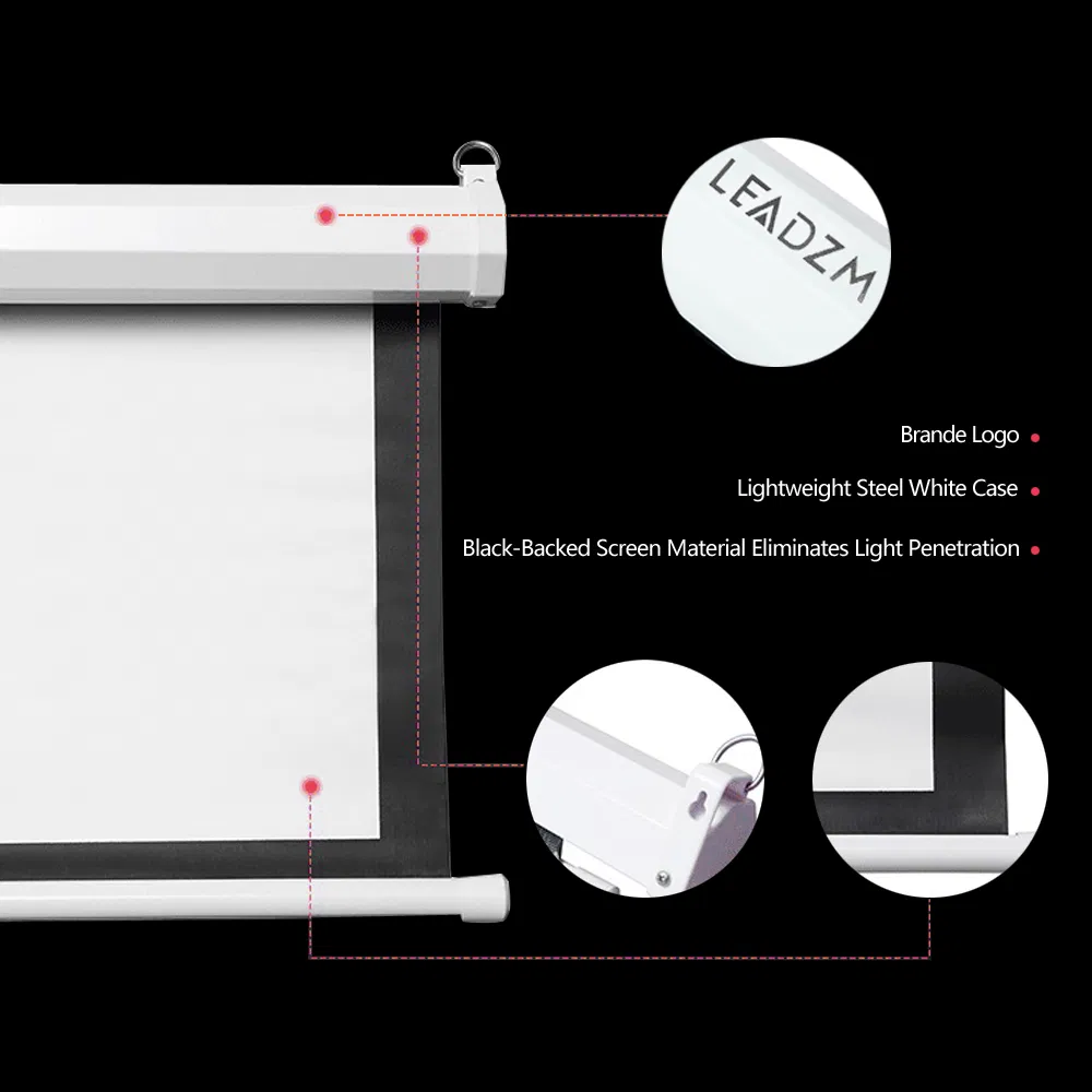100" 4:3 80" x 60" Viewing Area Motorized Projector Screen with Remote Control Matte White photo 5