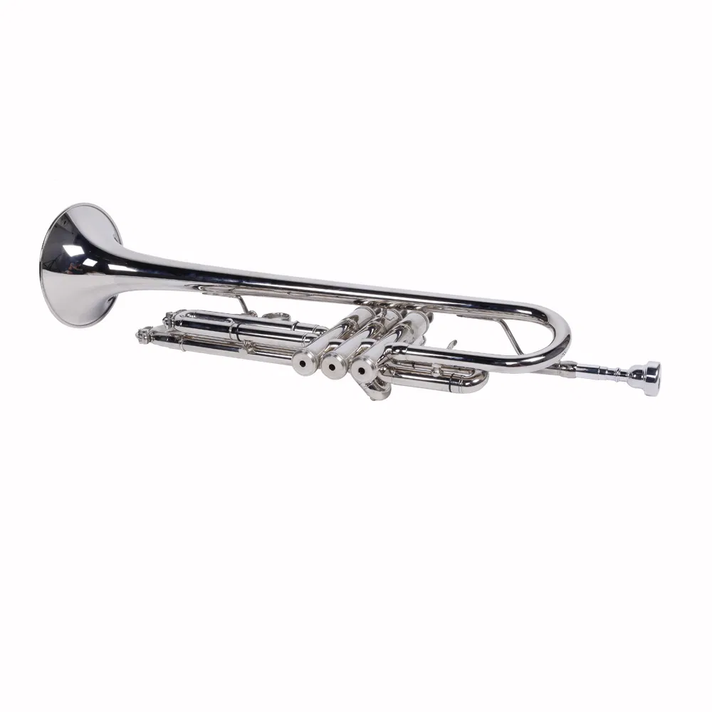 Nickelplated Drop B Adjustable Trumpet Gloves Set Silver photo 1