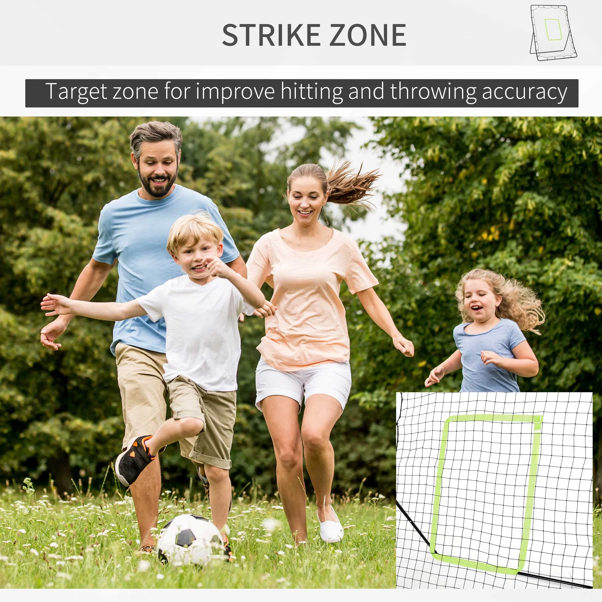 4 x 5.7ft Volleyball Rebounder Net with Strike Zone, Baseball Lacrosse Training Net for Pitching and Fielding photo 2