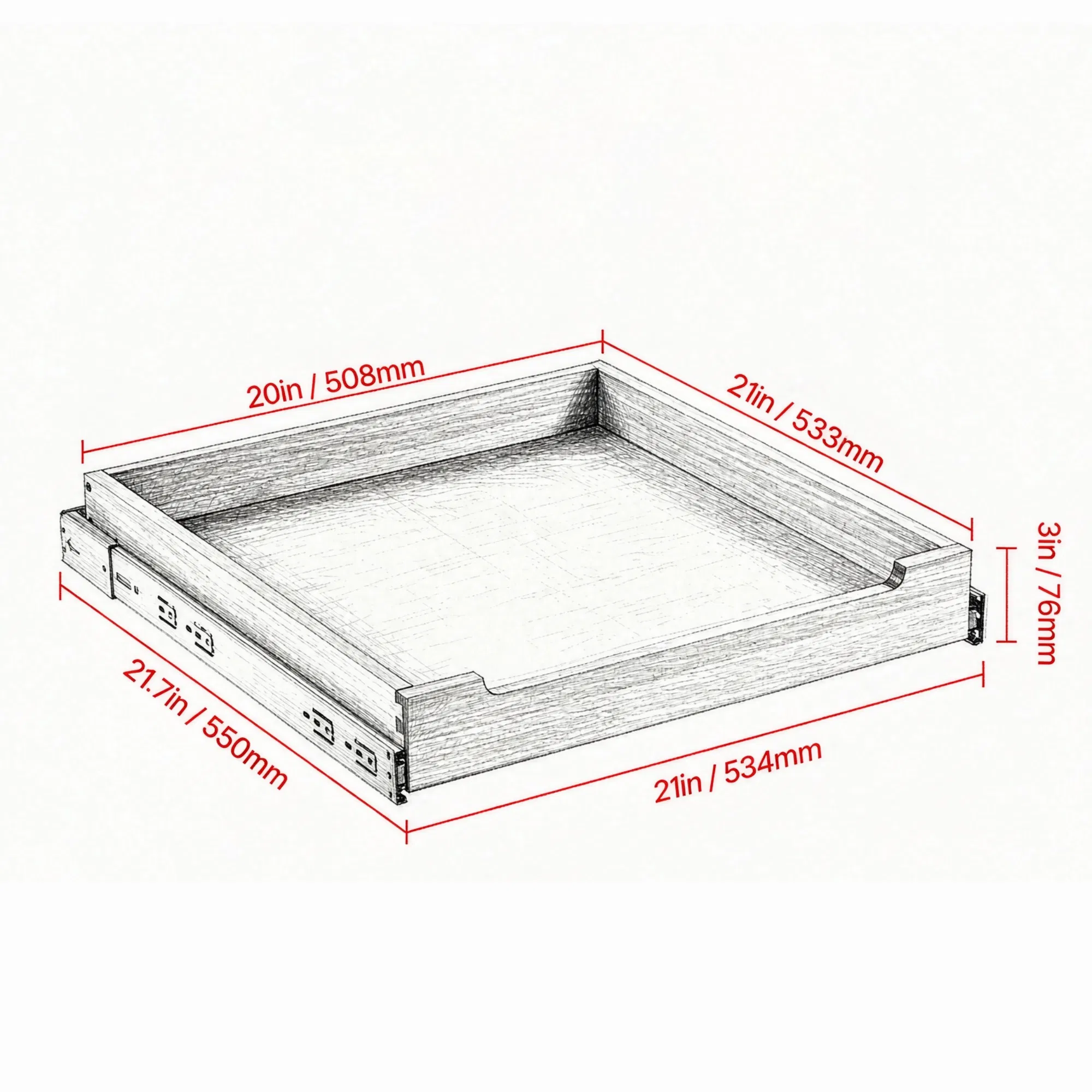 20" x 21" Pull Out Cabinet Organizer, Soft Close Slide Out Shelf for Kitchen & Bathroom Pantry photo 5