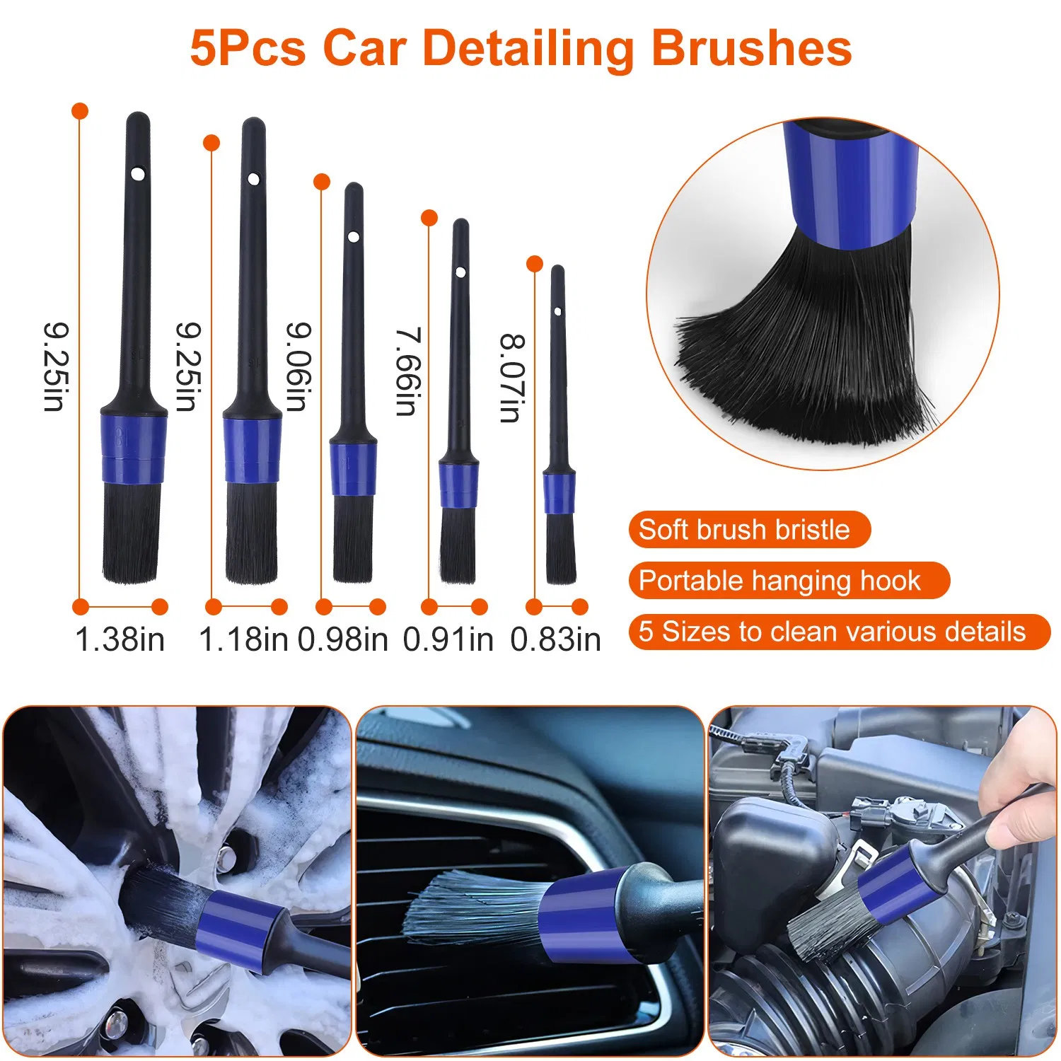 26Pcs Car Detailing Brush Kit Exterior Interior Car Cleaning Set Drill Brush Set Car Buffing Sponge Pads Kit for Cleaning Automobile Interior Exterior Wheels Dashboard photo 2