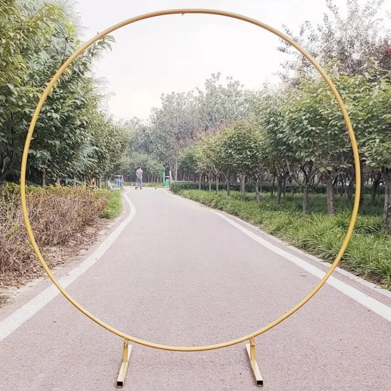 7.2FT Round Gold Balloon Arch Frame - Reusable Metal Circle Stand for Wedding Backdrop, Baby Shower Decor, Photo Booth Display - Heavy Duty Party Decor Kit with Quick Assembly DIY photo 4