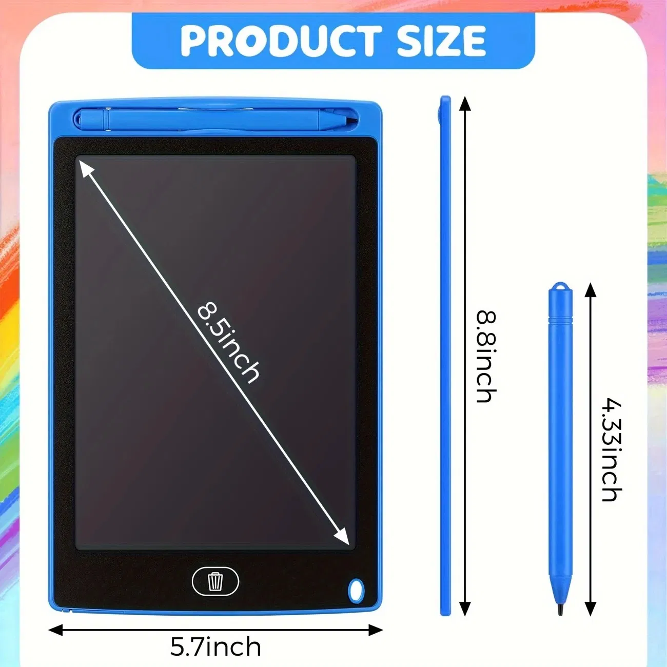 8.5 inch color LCD graffiti board, LCD handwriting board, children's art board that can be erased, electronic drawing board, reusable and erasable writing surface, perfect gift for children photo 6
