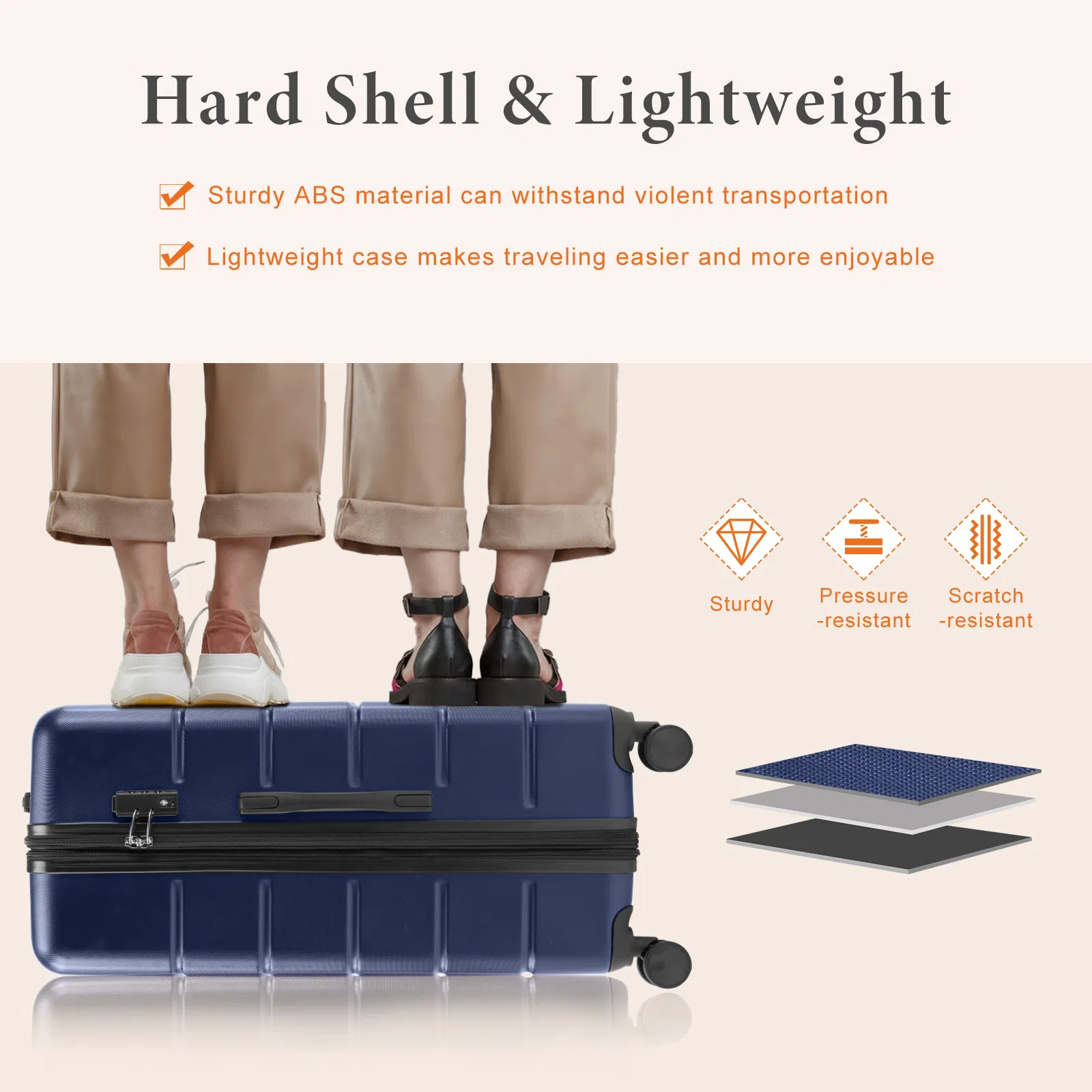 Carry-On Luggage, Hard Shell ABS Suitcase with Double Spinner Wheels, Lightweight Expandable Rolling Luggage with TSA Lock photo 5