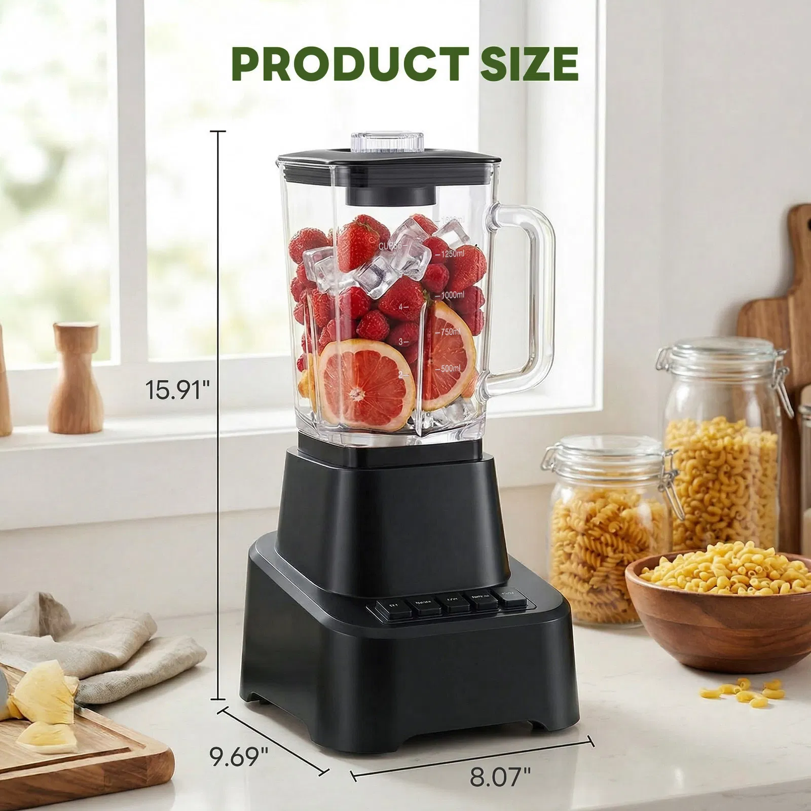 Professional ice cream blender, full-size household blender, equipped with a 54-ounce large-capacity glass cup photo 4