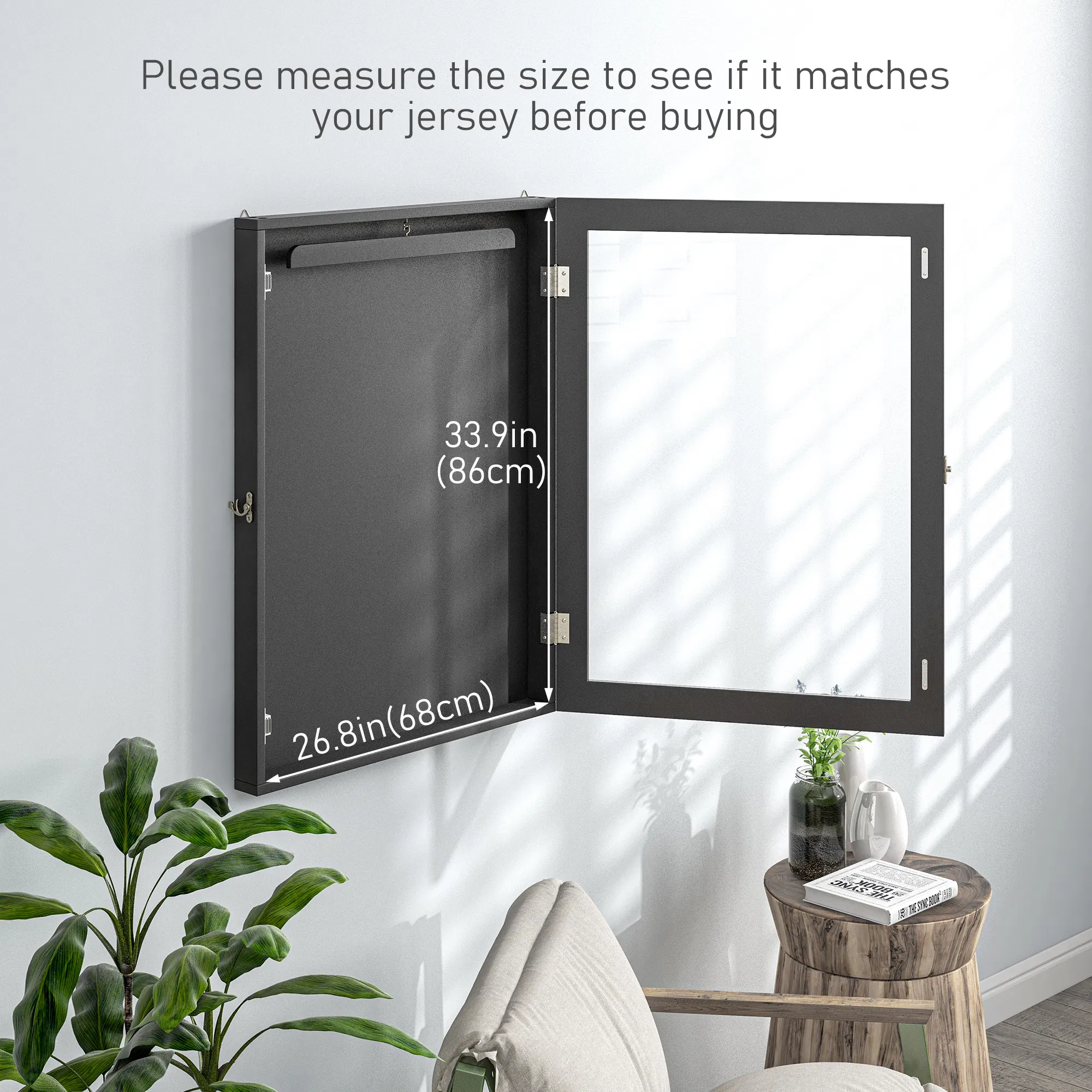 28" x 35" Hockey Jersey Frame, Jersey Shadow Box for Basketball Football Baseball, Black photo 2