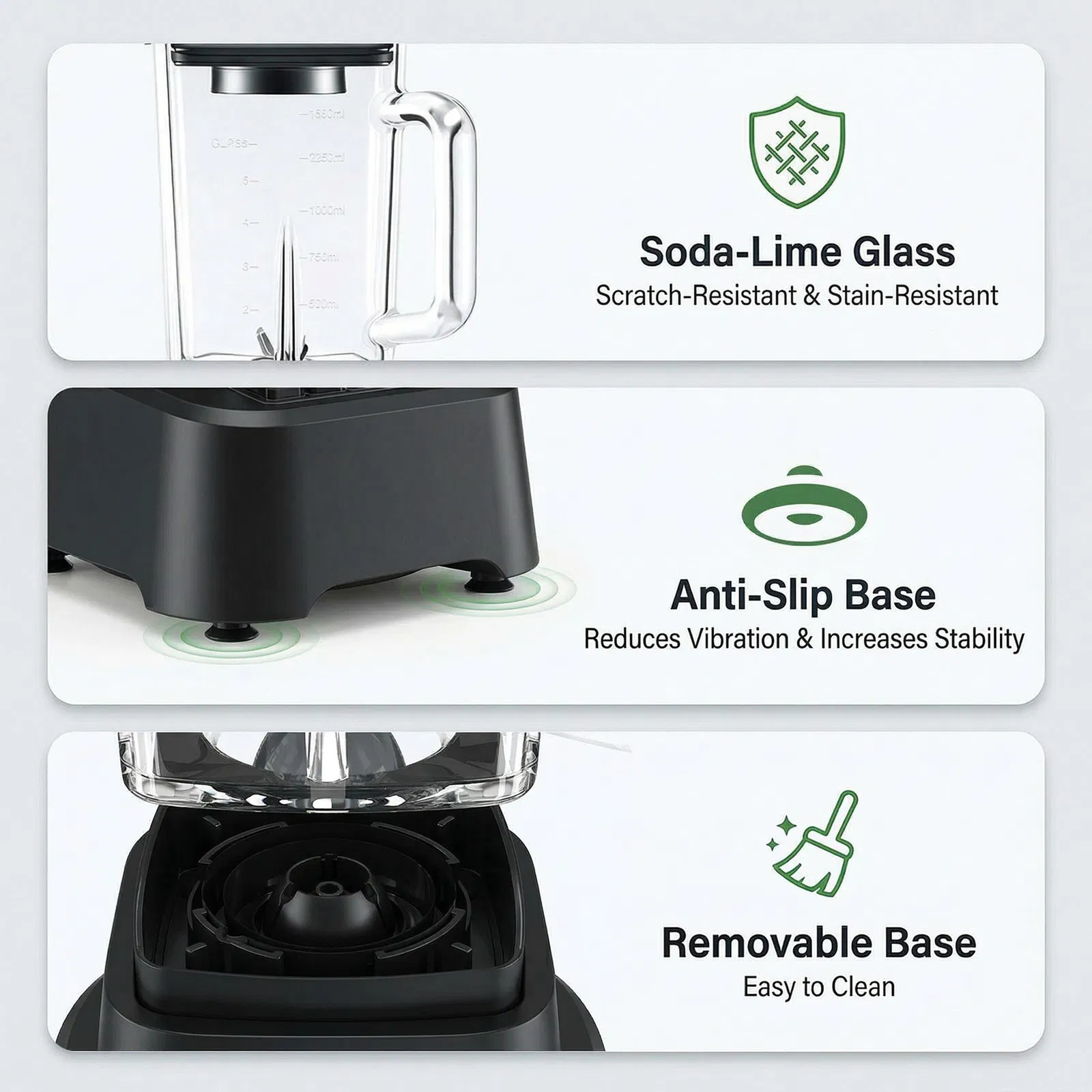 Professional ice cream blender, full-size household blender, equipped with a 54-ounce large-capacity glass cup photo 2