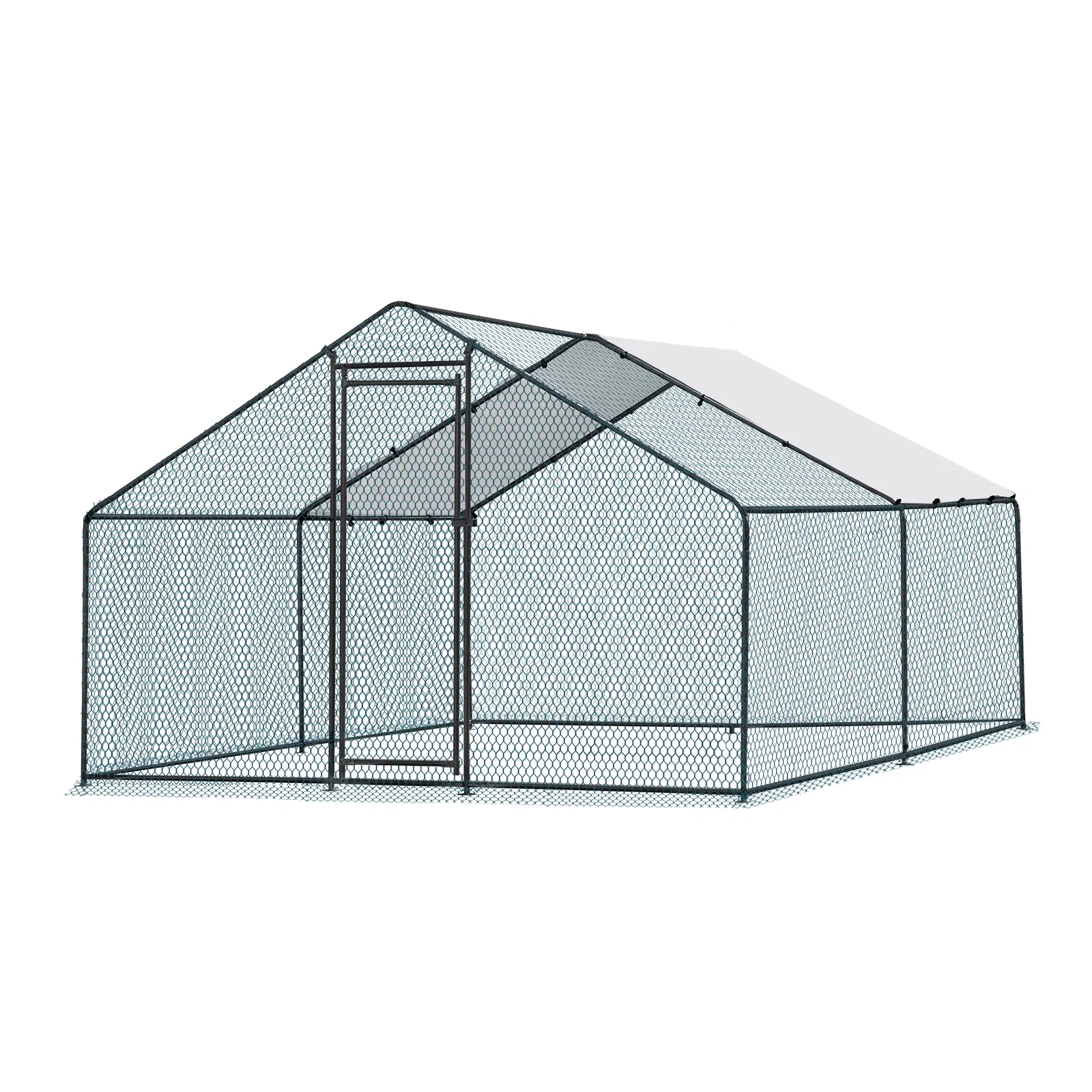 13 x 10 ft Large Metal Chicken Coop, Walk-in Poultry Cage Chicken Hen Run House with Waterproof Cover, Rabbits Cats Dogs Farm Pen for Outdoor Backyard Farm Garden photo 1