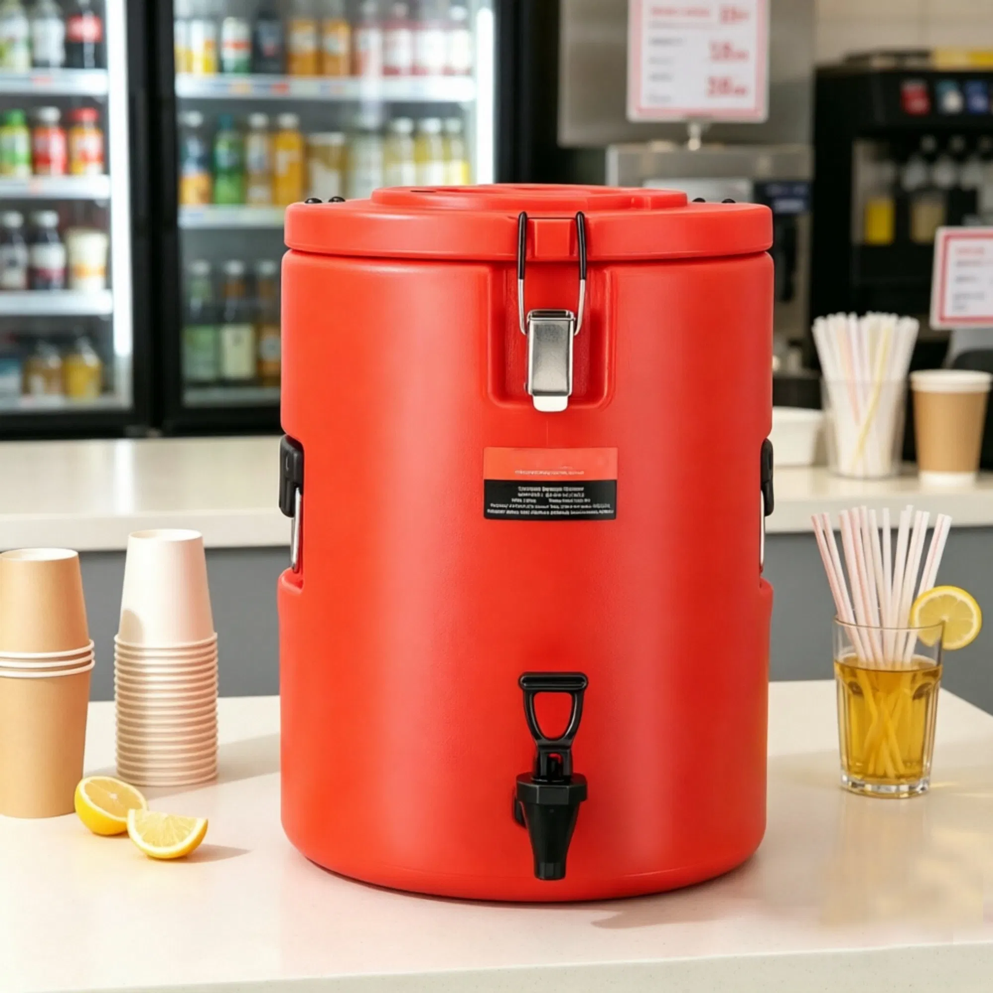 4.5 Gallon Stainless Steel Insulated Beverage Dispenser, Thermal Hot & Cold Drink Server with Spigot Handle, Food-grade, for Restaurant & Drink Shop photo 2