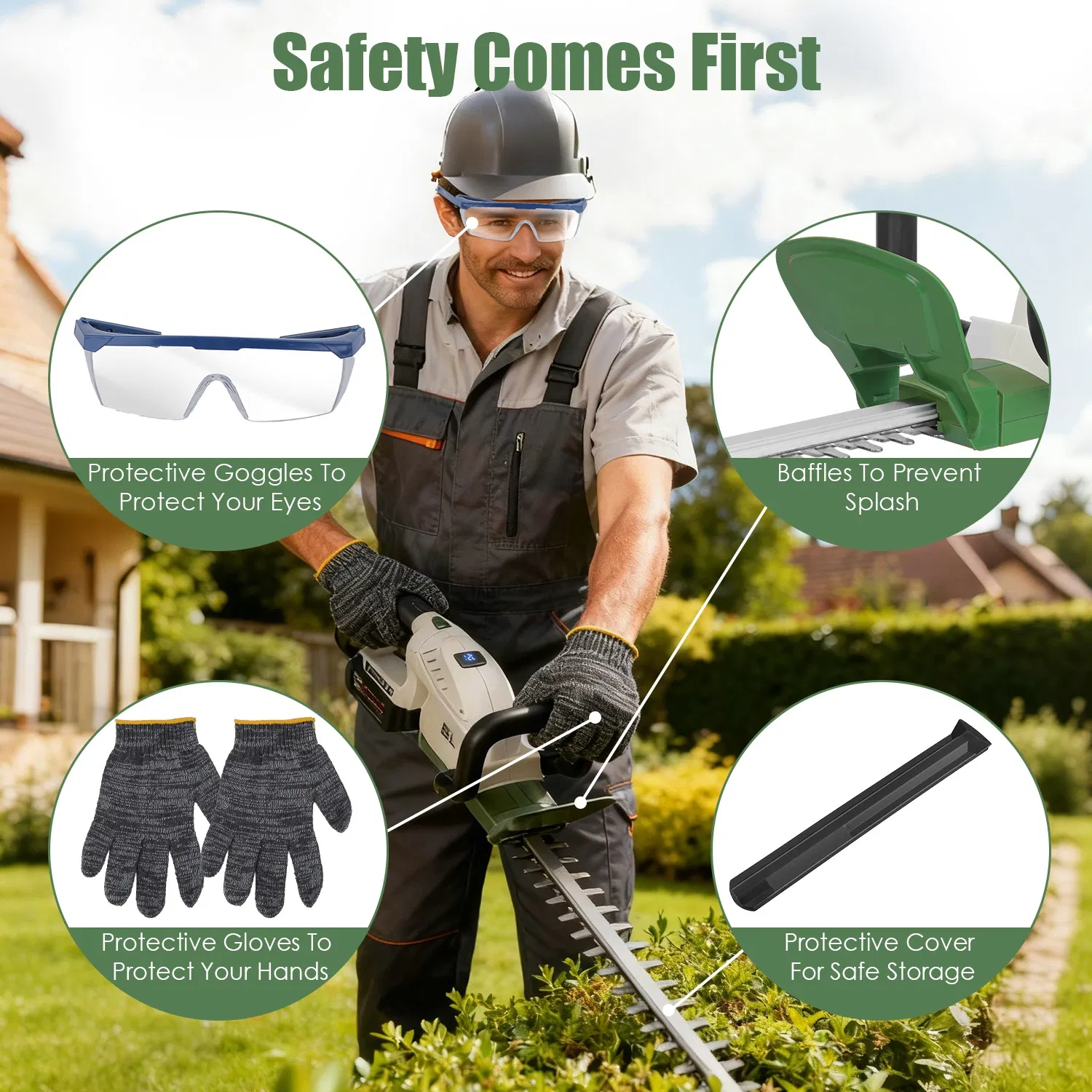 Professional Cordless Hedge Trimmer, ±90° Adjustable Handle & 0.6 Inch Cutting Capacity, 2600mAh Rechargeable Trimmer for Bushes Shrubs Trimming photo 3