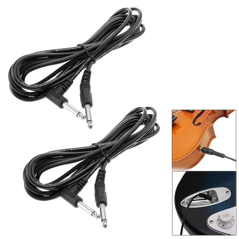 2 PACK 10FT Electric Patch Cord Guitar Amplifier Amp Cable Right Angle 90 Degree photo 8