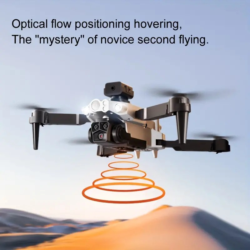 Silver dual-camera drone, equipped with optical flow hovering and intelligent obstacle avoidance functions, supports one-click operation. It offers stable and safe high-definition aerial photography photo 2