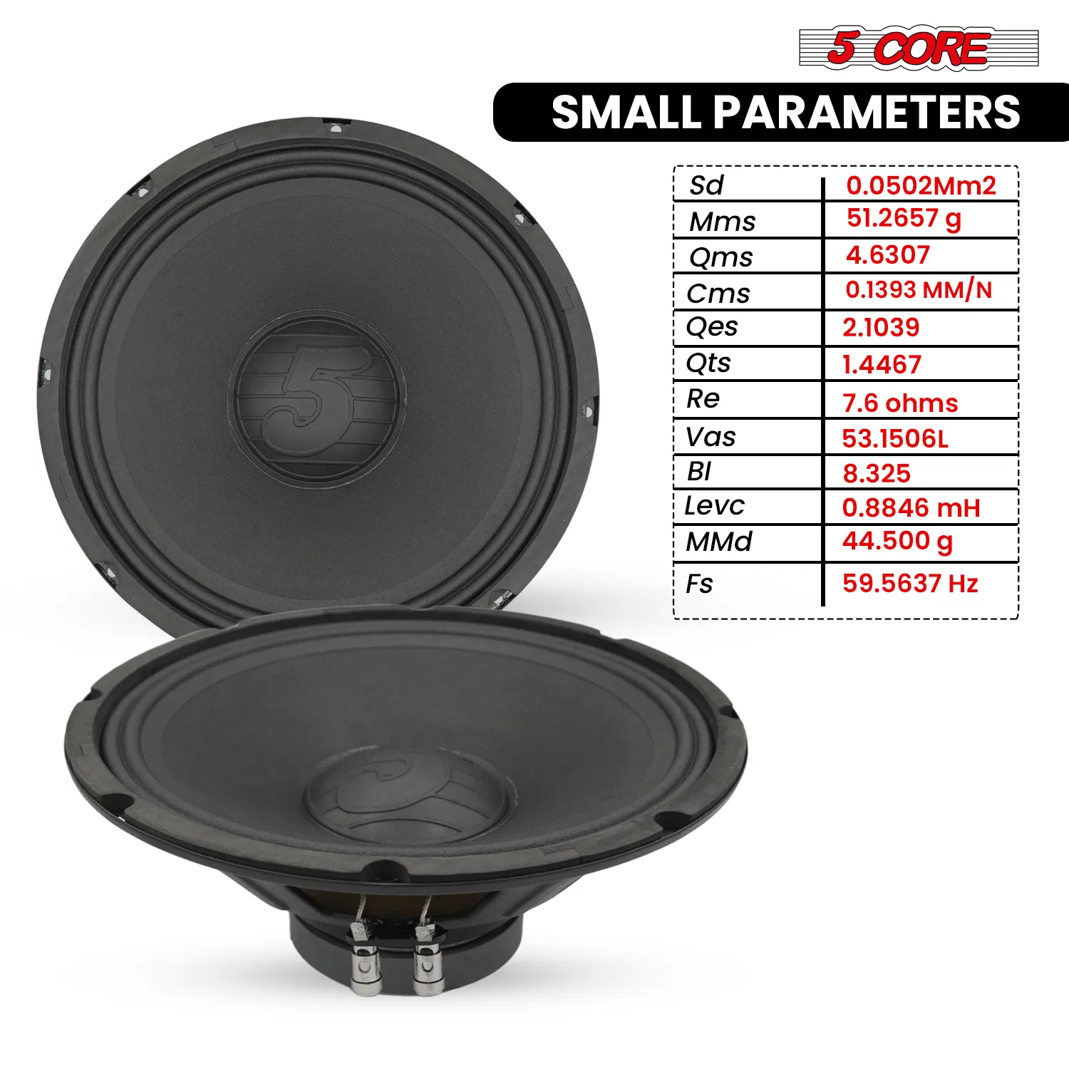 5 Core 12 Inch Speaker Car Audio 200W Powerful Replacement Component Driver 4/8 Ohm Loudspeaker System photo 3
