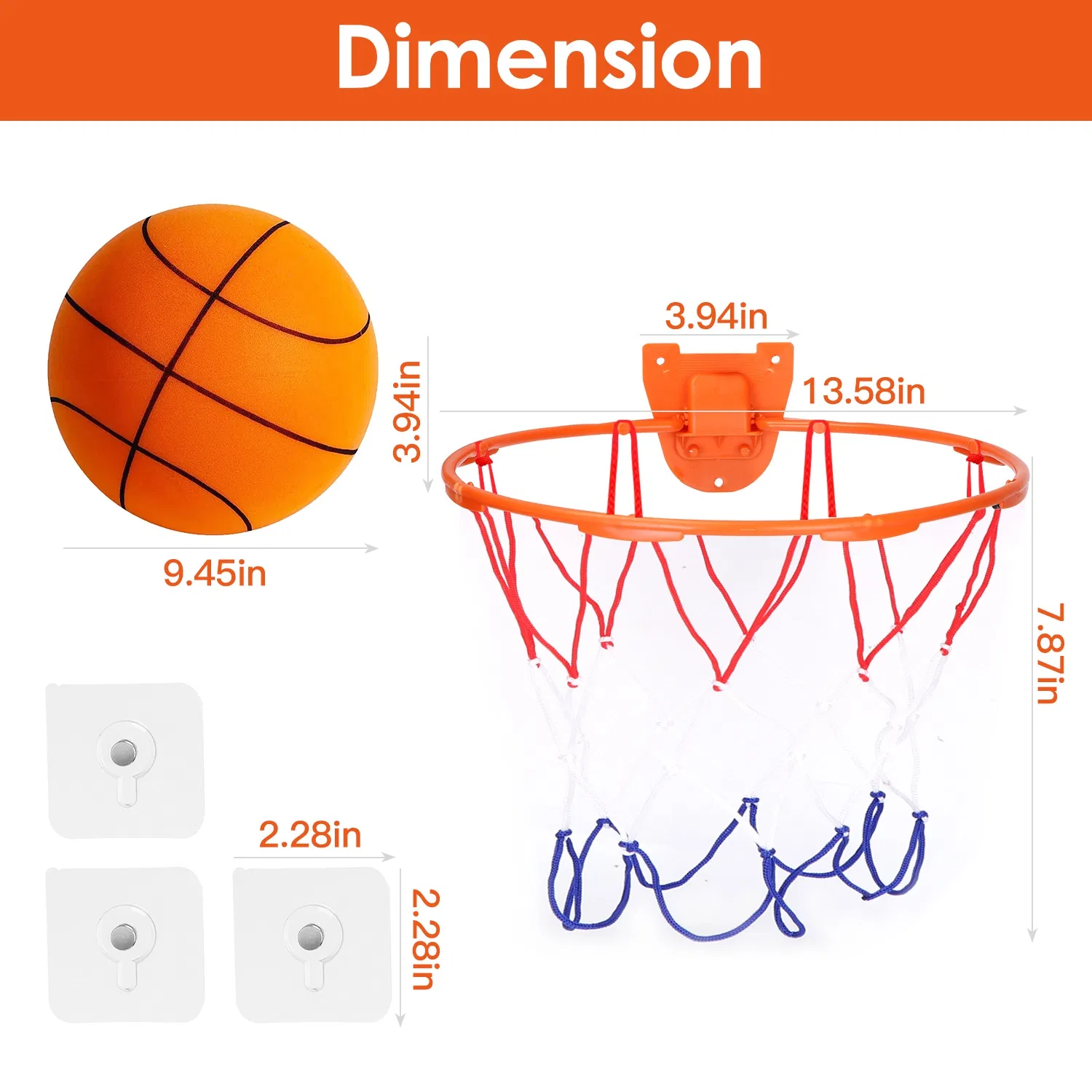 Silent Basketball with Ball Hoop Foam Bouncing Silent Basketball Uncoated High Density Foam Ball Indoor Low Noise Training Ball photo 8