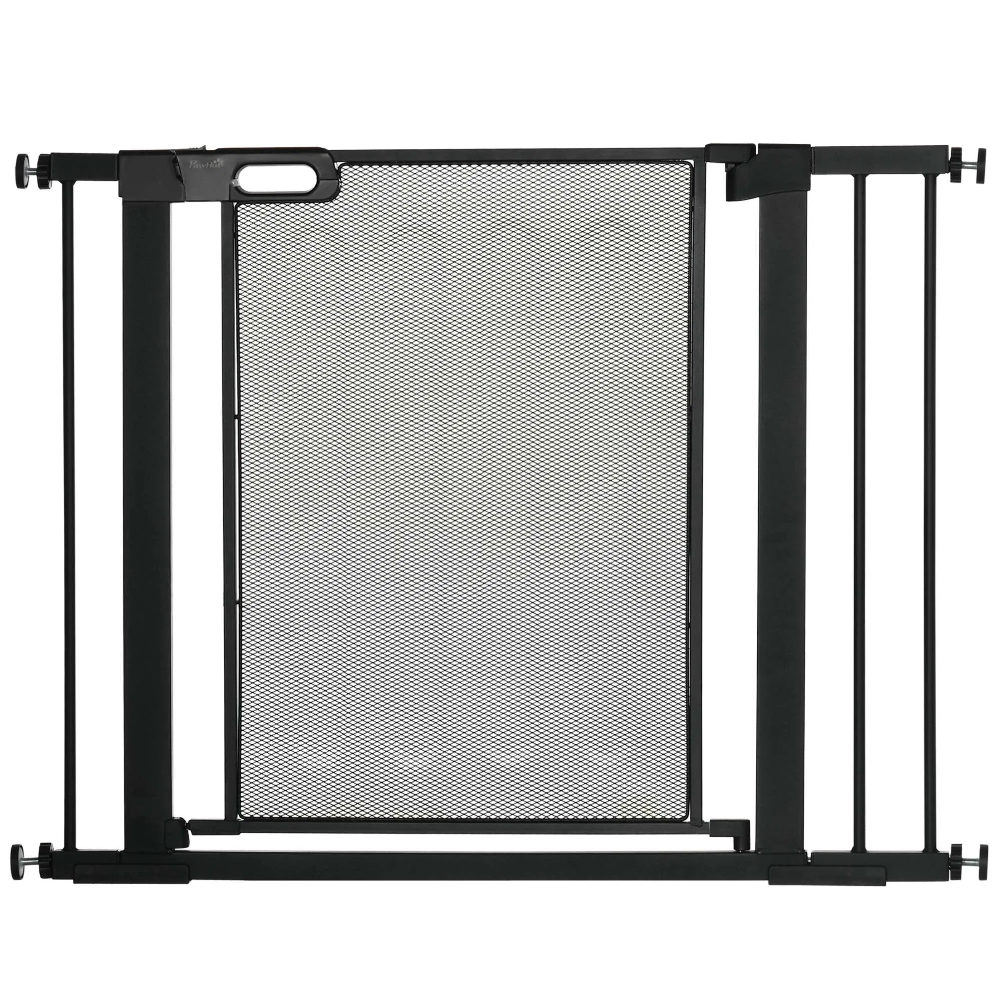 29.5"-40.6" Metal Pet Gate, Dog Gate with Auto Closing Door, Double Locking, for Doorways, Stairs, Hallways, Black photo 1