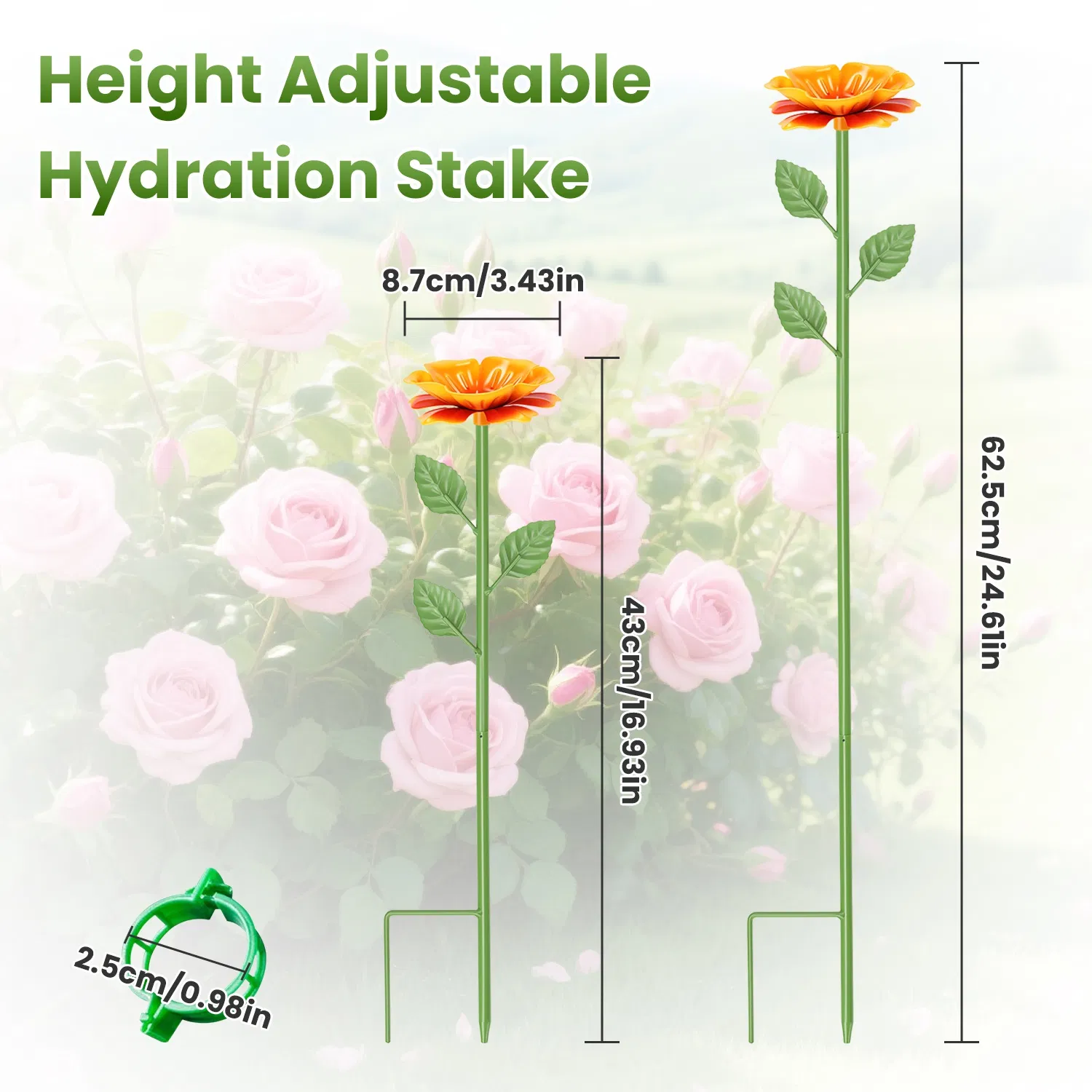 6Pack Metal Bee Watering Stations, Anti-Drowning Bee Butterfly Feeders Pollinator Stakes with Artificial Flowers for Outdoor Garden Courtyard Decor photo 3