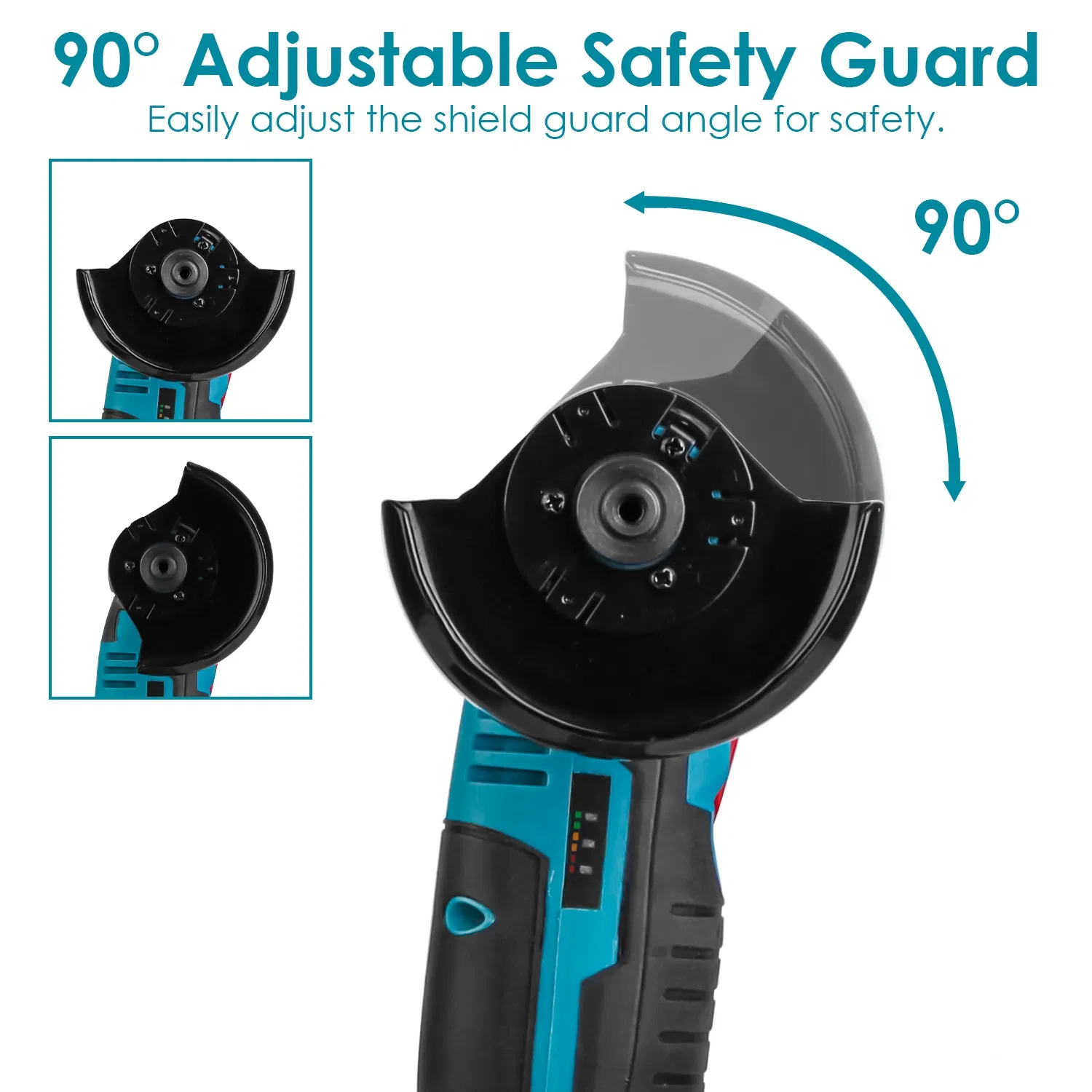 Cordless Mini Grinder Kit (3-Inch) - 19000RPM Pure Copper Motor, 2x12V 1100mAh Batteries, 90° Rotatable Guard - 4 Metal Cutting Wheels + Saw Blade + Sanding Disc for Metal/Wood/Tile Projects photo 7