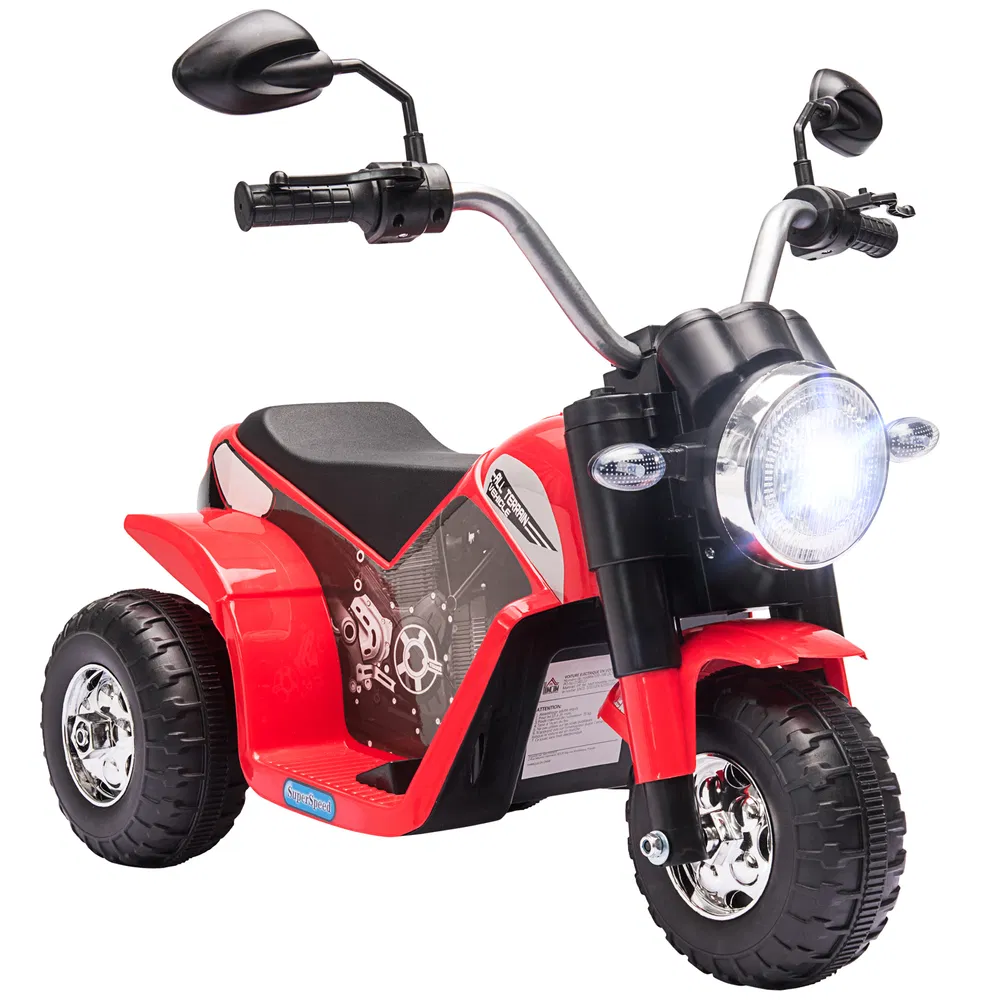 Kids Electric Motorcycle 6V Battery Powered Ride-On Dirt Bike 3-Wheels Motorbike with Horn Headlights Realistic Sounds 1.24mph Speed for Girls Boy 18 - 36 Months Red photo 7