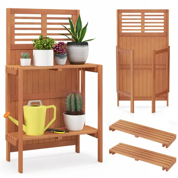 Foldable outdoor garden potted plant platform photo 1