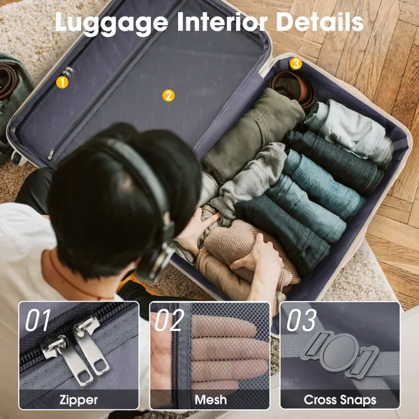 Hardshell Luggage Sets 4 pcs + Bag Spinner Suitcase with TSA Lock Lightweight-16"+20"+24"+28" Luggages photo 6