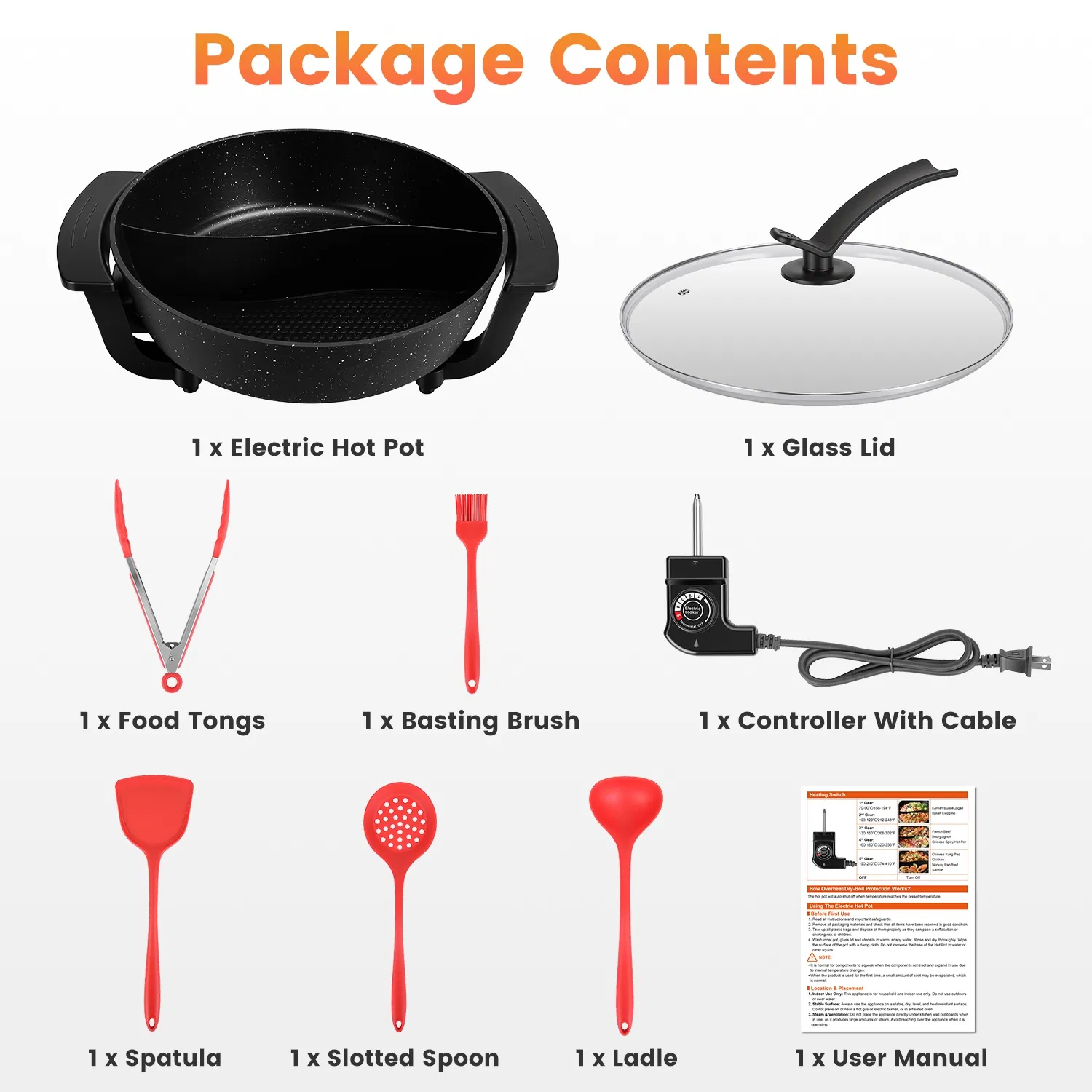 6L Electric Hot Pot with Divider 1100W Dual-Flavor Pot Shabu Shabu Pot Non-Stick with 5-Temp Control for Shabu Shabu Fondue Perfect for Family Gatherings & Parties photo 4