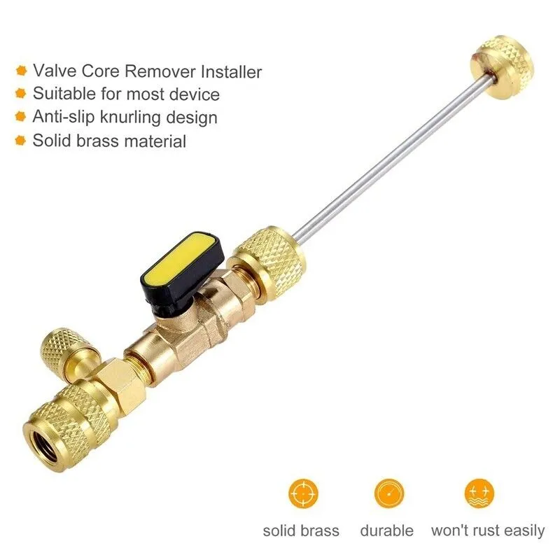 HVAC Tool AC Schrader Valve Core Remover Dual Size 1/4 and 5/16 Port Installer photo 6