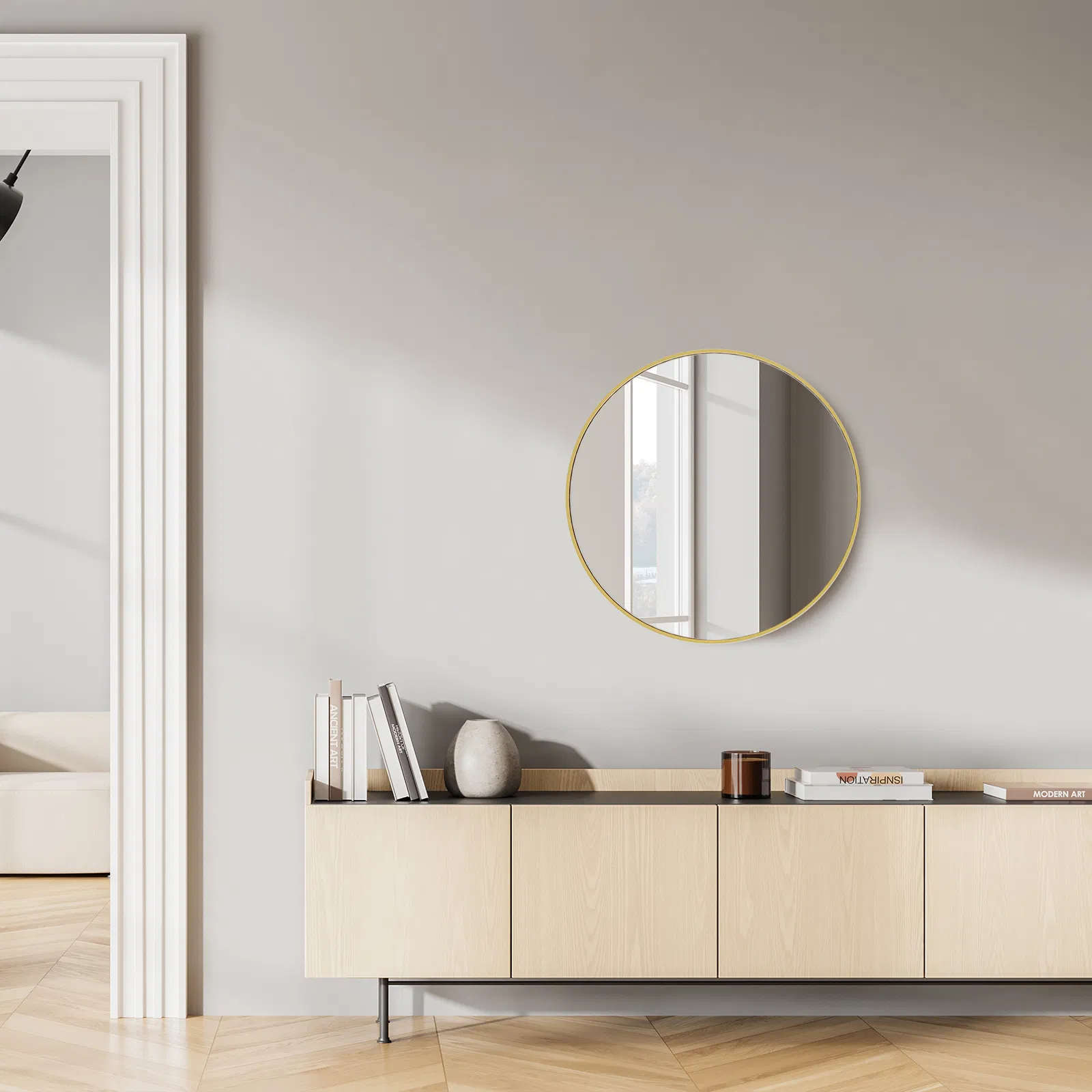 Black Round Wall Mirror 20-30 Inch, Bathroom Mirrors for Over Sink, Circle Mirror for Bathroom, Entryway, Bedroom, Vanity photo 5