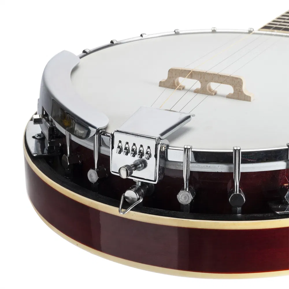 Top Grade Exquisite Professional Wood Metal 5-string Banjo White & Wood Color photo 2