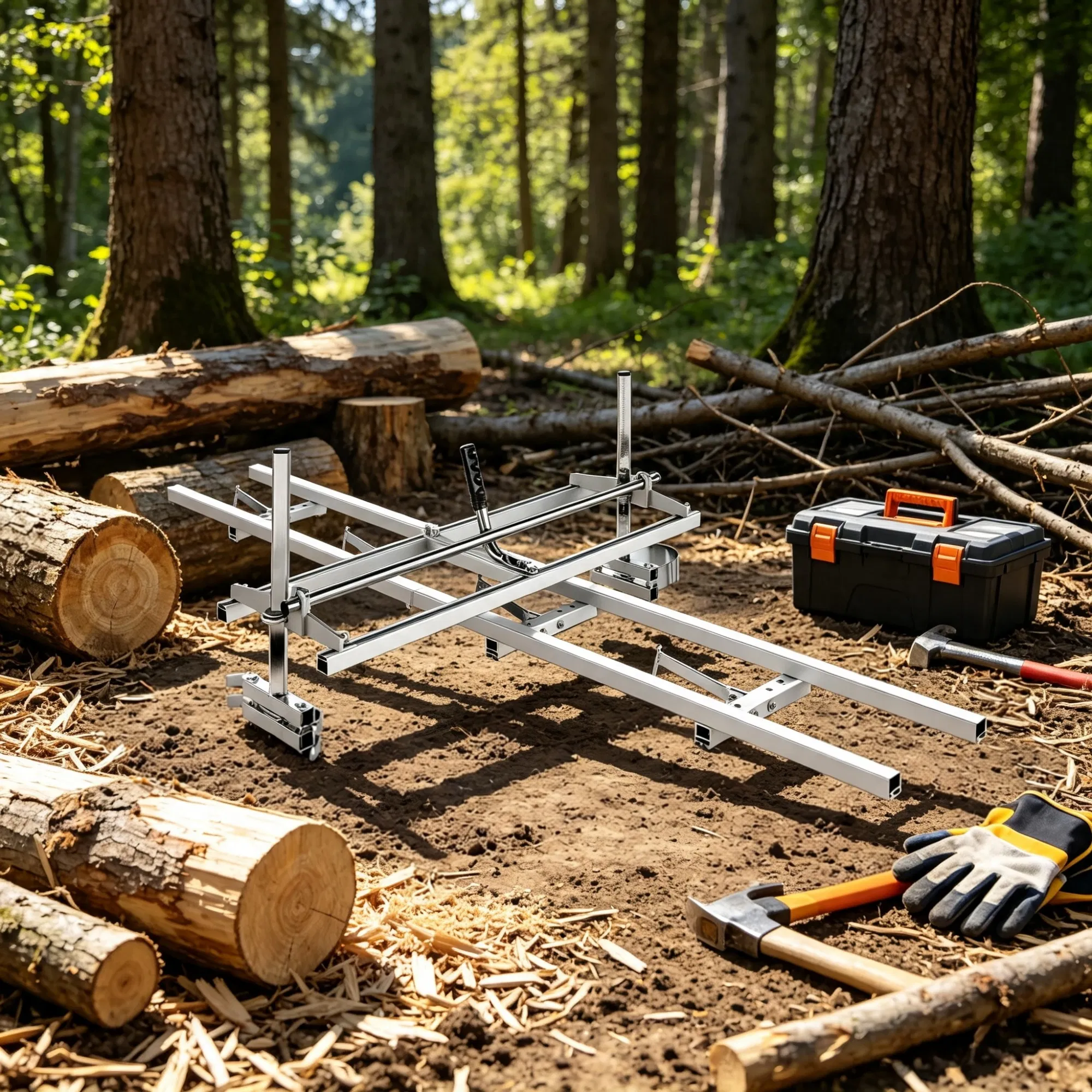 Chainsaw Mill & Rail Guide System, Portable Sawmill with 14"-36" Guide Bar, 9ft Aluminum Milling Rail, Planking Mill for Woodworkers & Carpenters photo 2