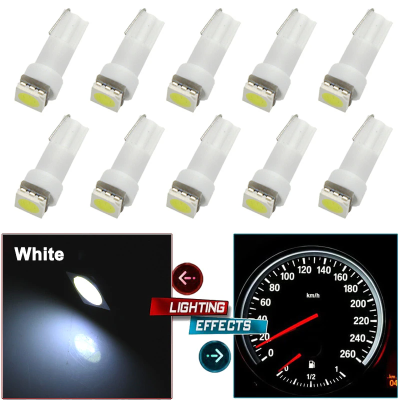 70PCS T5 T10 5050-SMD LED Speedometer Instrument Gauge Cluster Dash Light Bulbs photo 7