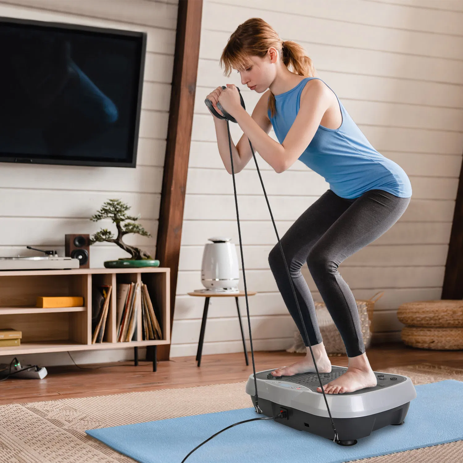 Home Use Vibration Exercise Platform for Lymphatic Drainage & Muscle Pain Relief, High Efficient Fat Burning Vibration Machine for Beginner & Advanced photo 4