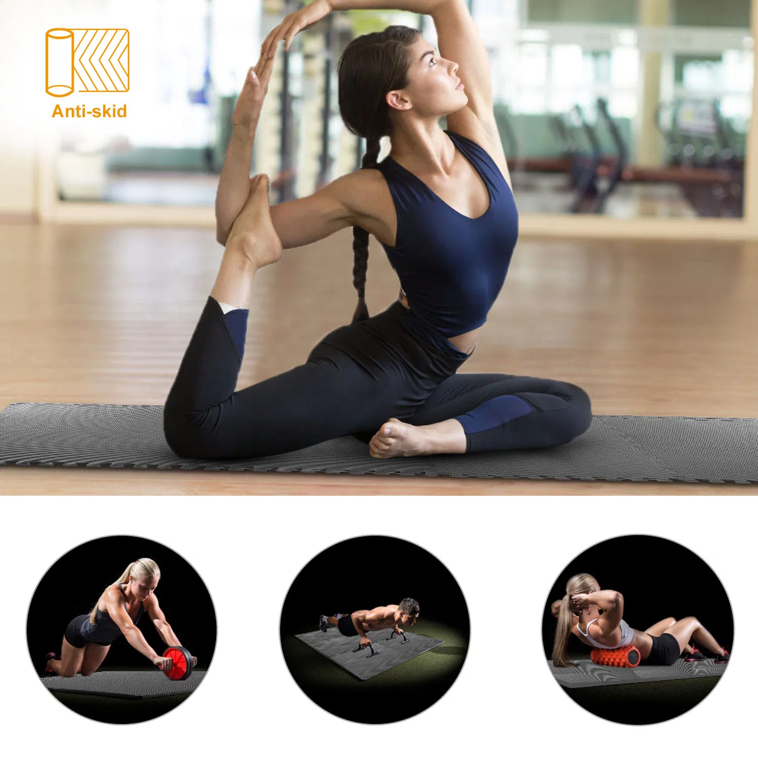 Puzzle Exercise Mat Foam Gym EVA Mat Interlocking Tiles Protective Flooring for Gym Equipment photo 5