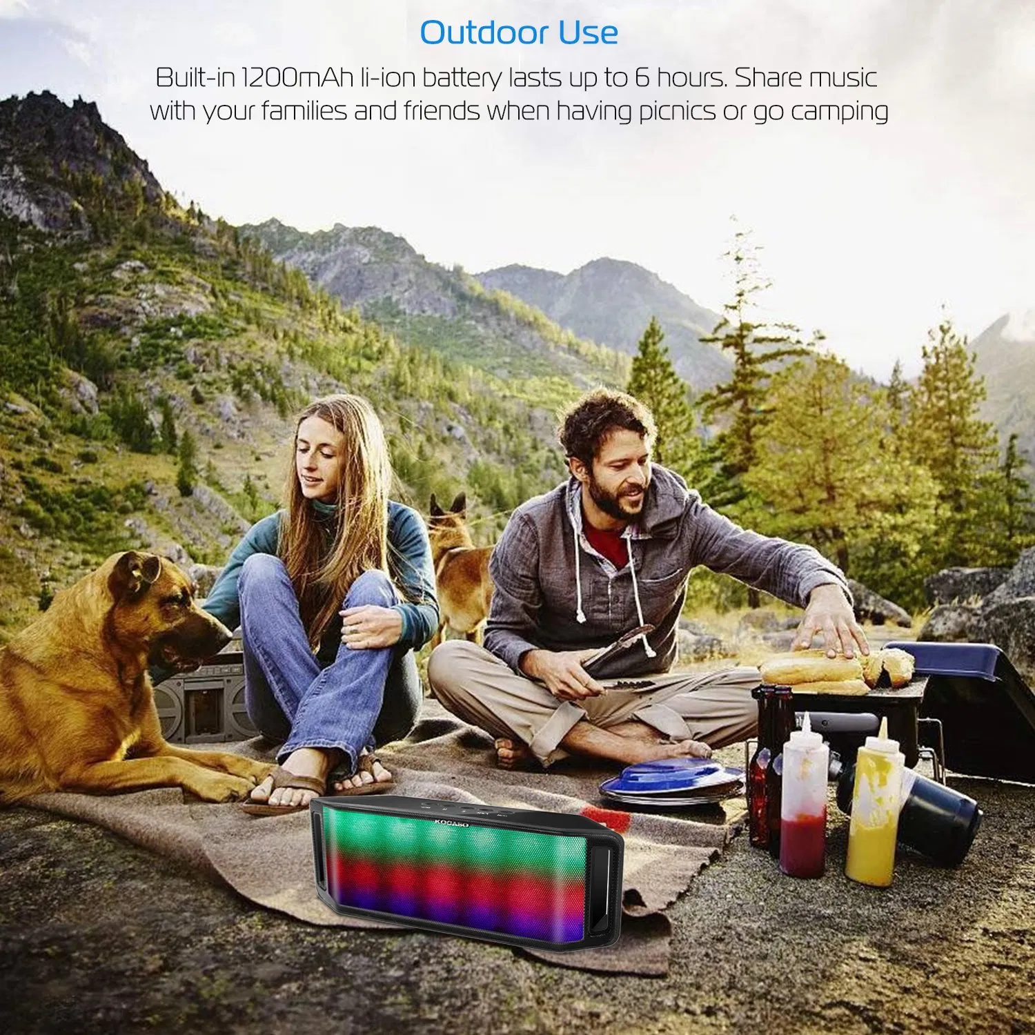 LED Wireless Speaker Dynamic Multicolor Hands-free FM Radio USB MMC Reading Aux In for Party Camping Travel photo 7
