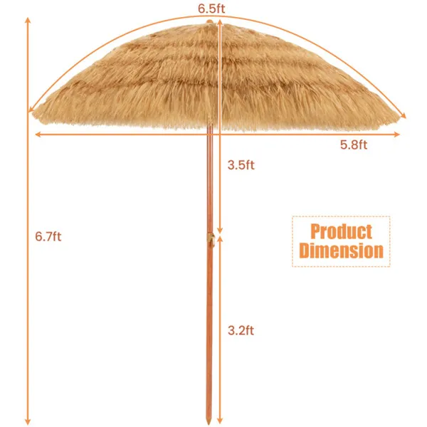 6.5 foot portable beach umbrella with adjustable tilt photo 5