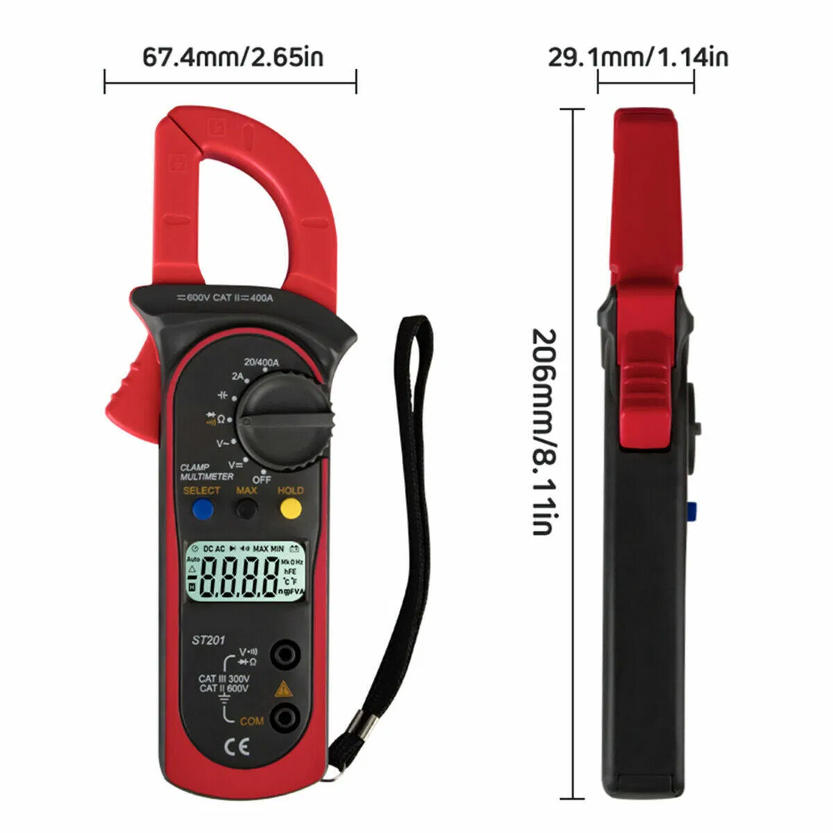 Digital Multimeter Tester AC DC Volt Ohm Amp Clamp Meter Auto Range LCD Handheld photo 4