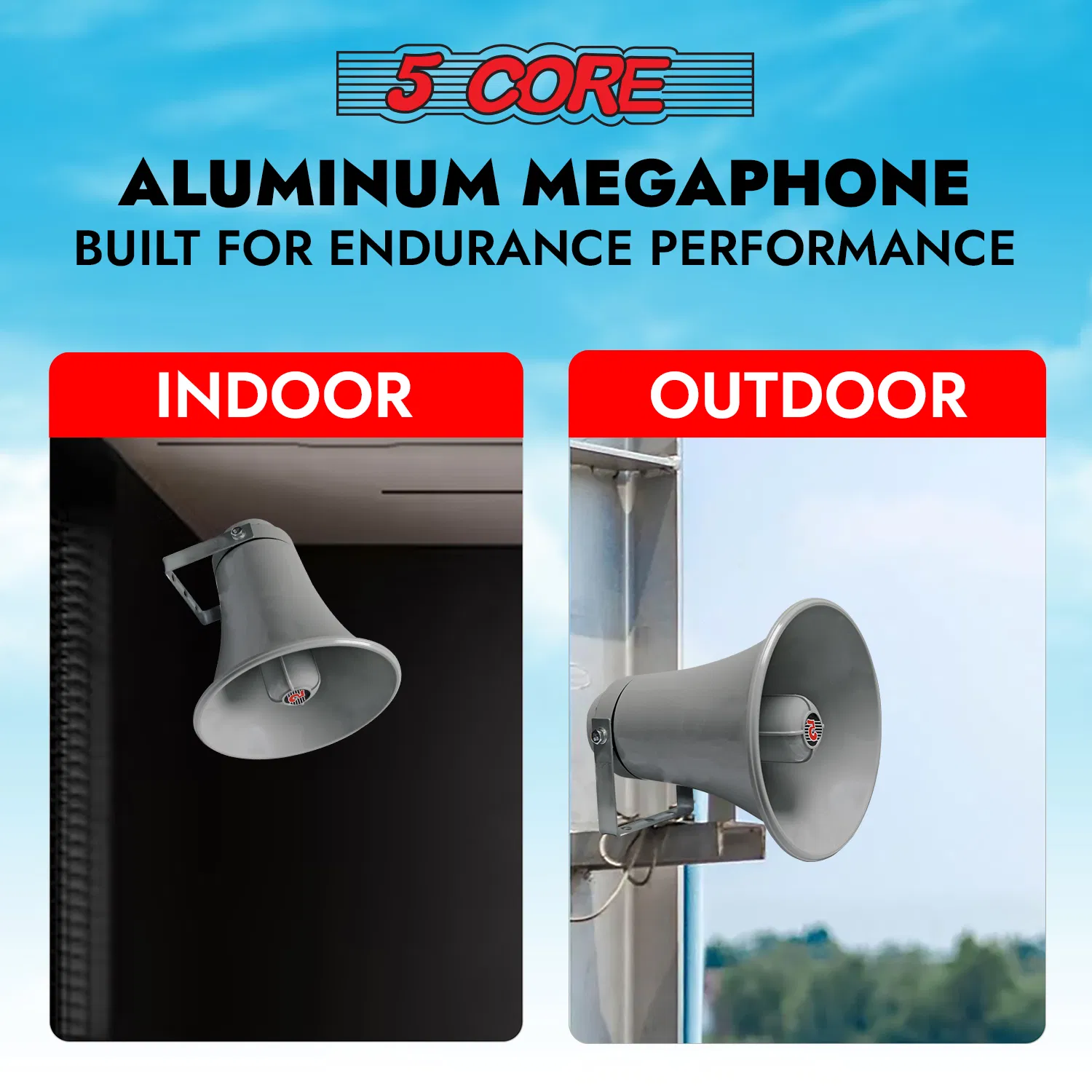 5 Core PA Speaker Bull Horn Loud Audio Indoor Outdoor Speaker System 8 Ohm Reflex Megaphone photo 6
