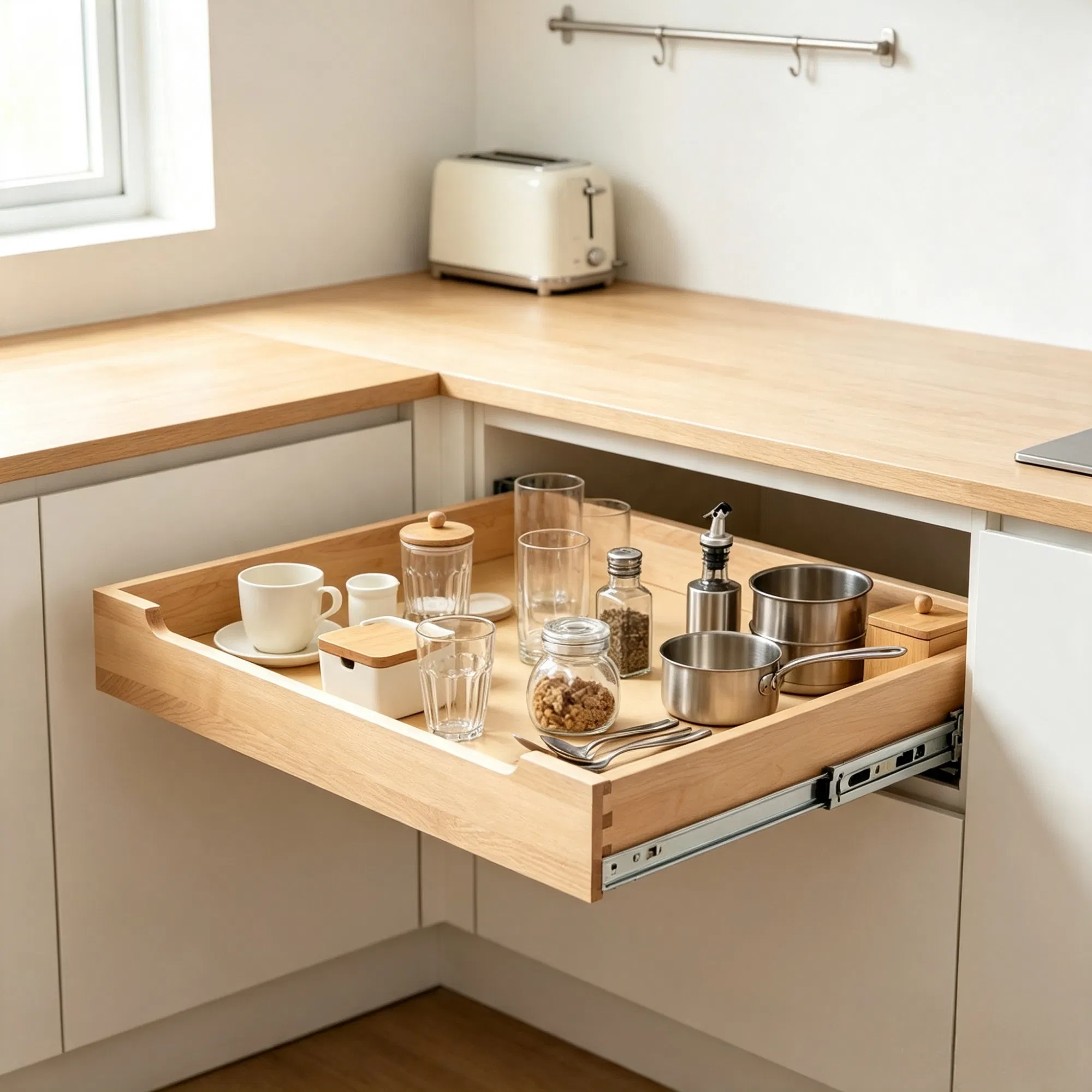 20" x 21" Pull Out Cabinet Organizer, Soft Close Slide Out Shelf for Kitchen & Bathroom Pantry photo 1