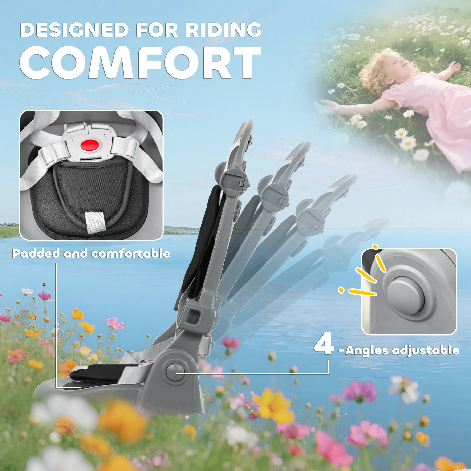 6 in 1 Toddler Tricycle for 1-5 Years Old with Push Handle, Removable Canopy, Rotatable Seat, Black photo 2