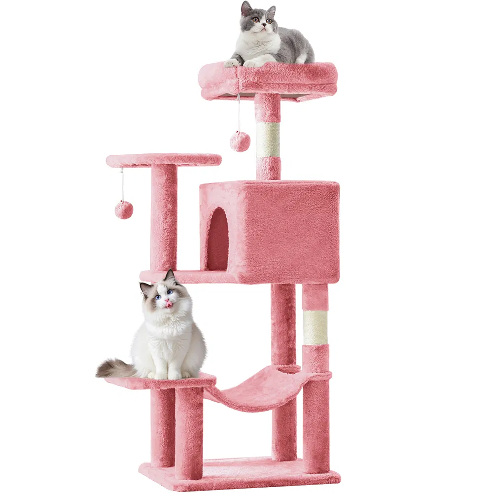 44 inch Cat Tree Tower, Multi-Cat Climbing Tower with, Natural Sisal Scratching Posts, Extended Platform, Hammock photo 8