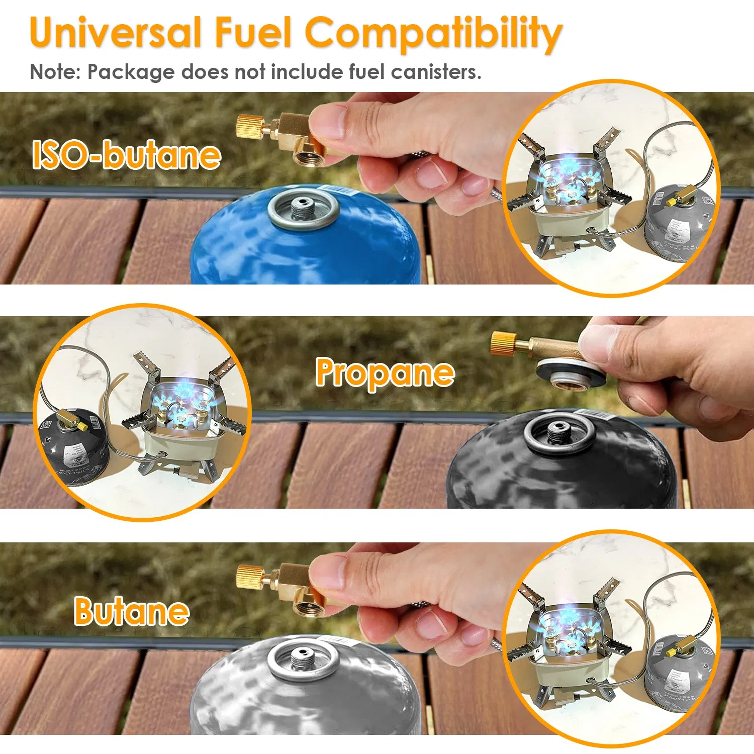 Foldable Portable Outdoor Gas Camping Stove 13000W Stepless Flame Control, Stainless Steel High Carbon Steel Copper Structure Supports 44lbs Multi Fuel with Carrying Bag Flexible Extension Tube photo 7