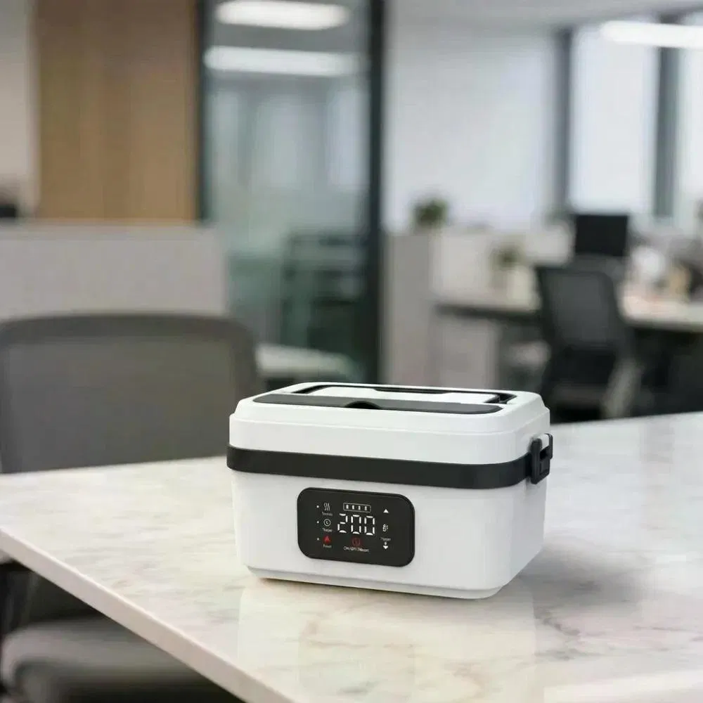 Cordless Portable Electric Heating Lunch Box Rechargeable Self-Heating 4x4000mAh Wireless Food Heater for Work Travel Car Office photo 2