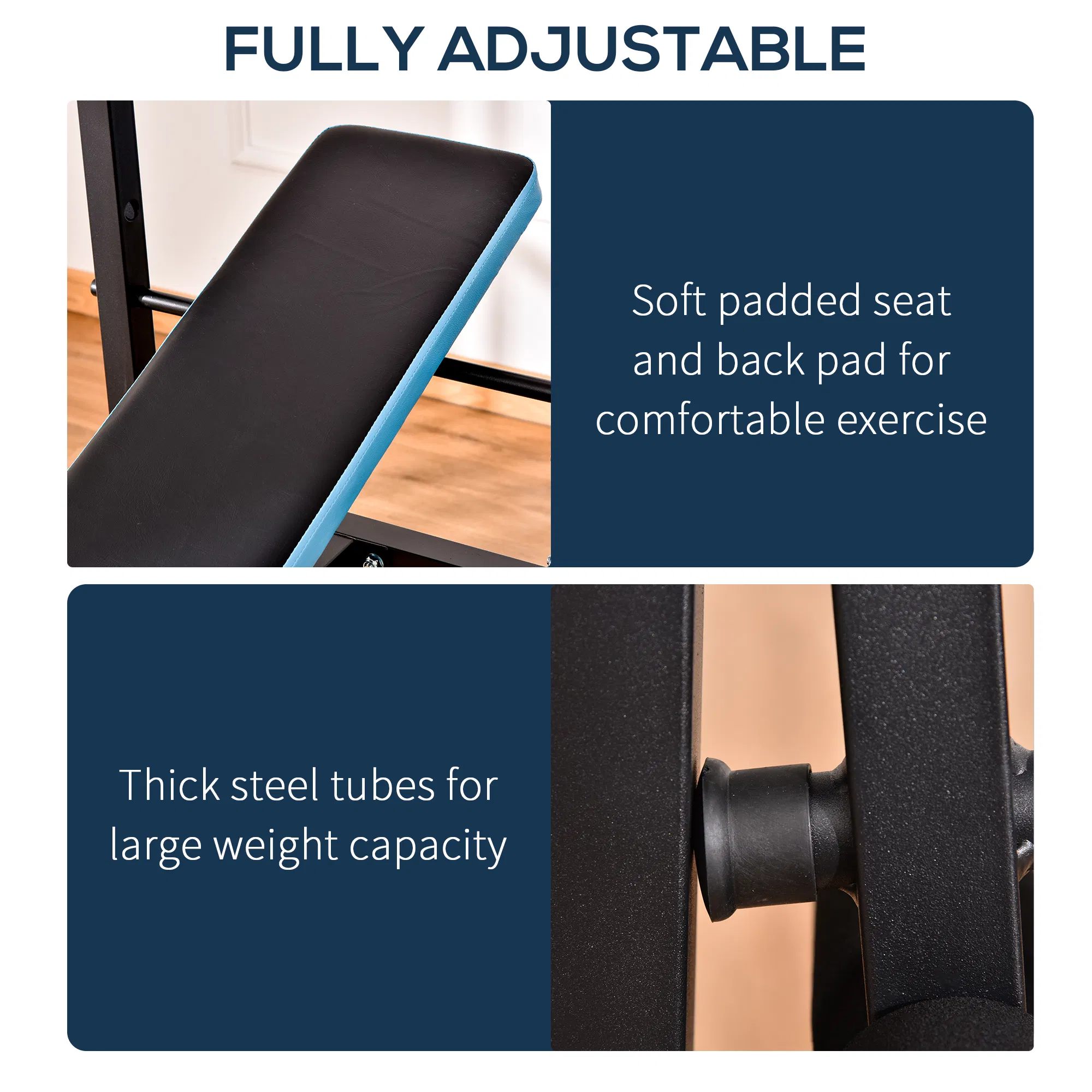 Adjustable Weight Bench with Barbell Rack and Leg Developer for Weight Lifting and Strength Training Multifunctional Workout Station for Home Gym Fitness, Black photo 5